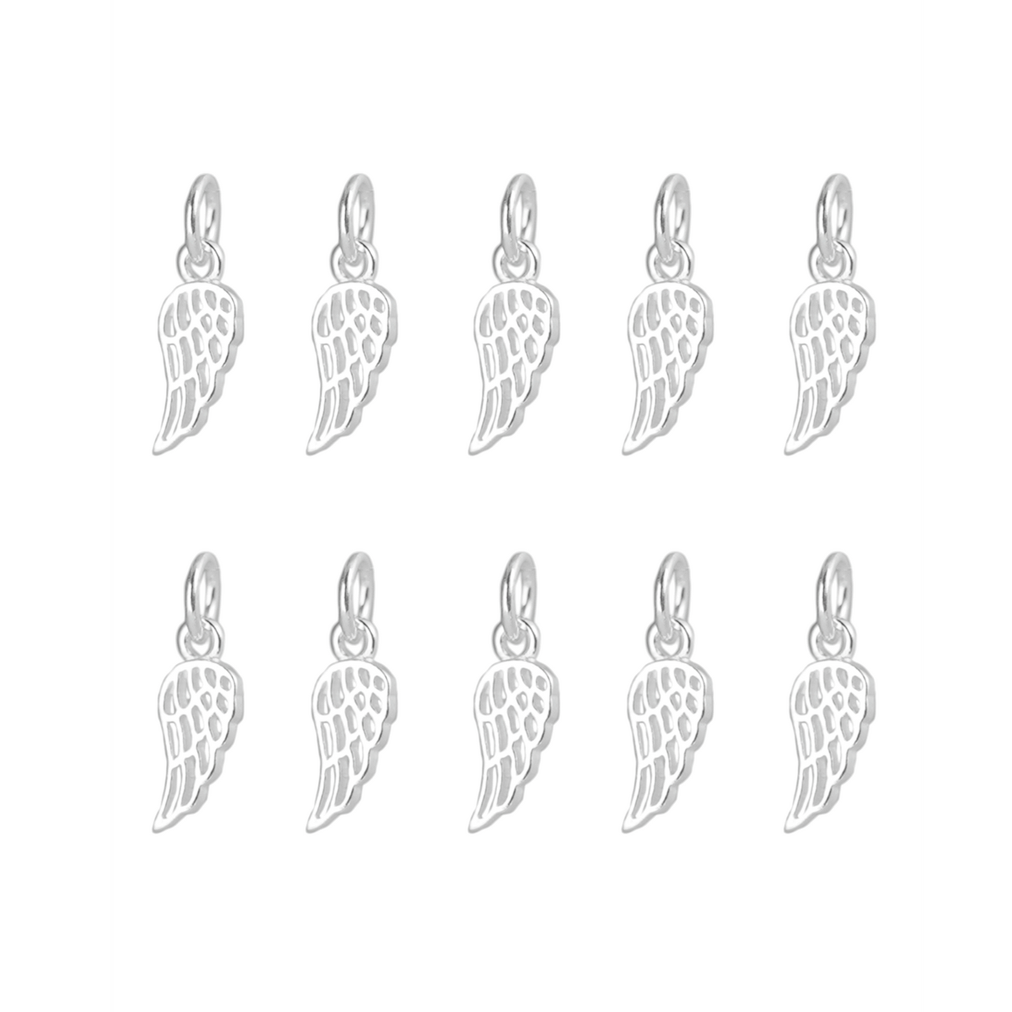 Sterling Silver Feather Angel Leaf Wing Necklace Bracelet Charm Pendant - sugarkittenlondon