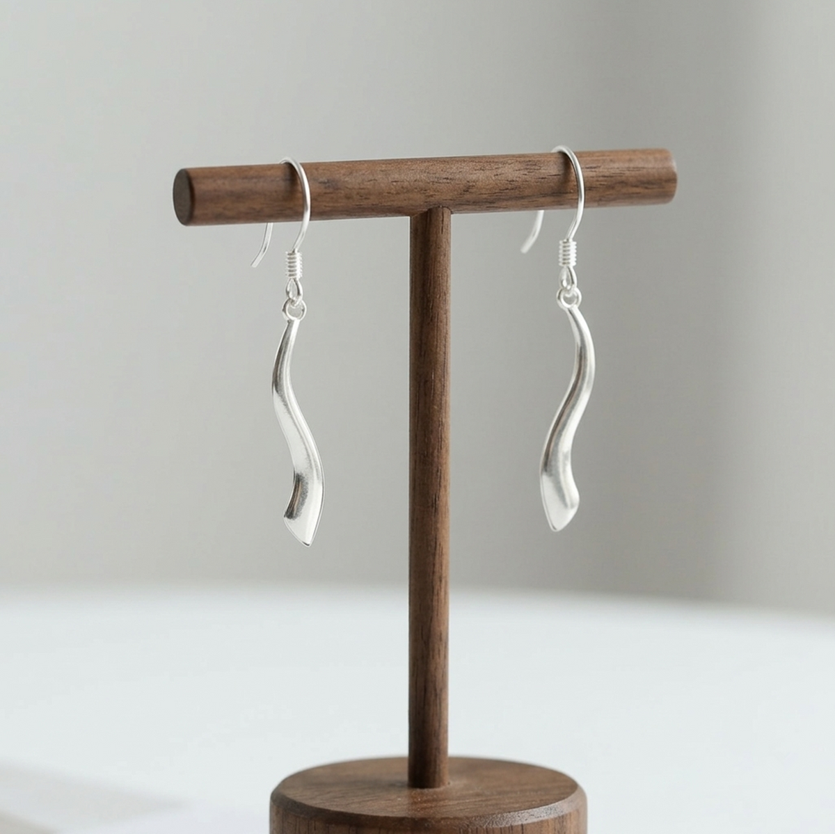 Wavy S Drops Hook Earrings