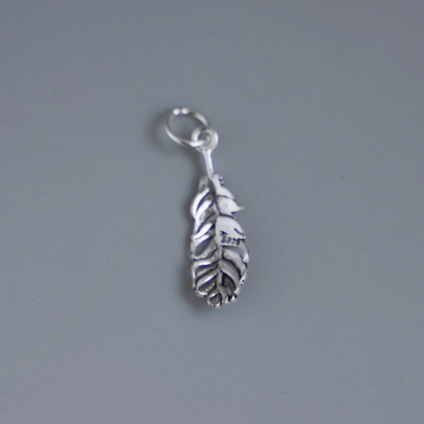 Sterling Silver Feather Leaf Charm Pendant for necklace & earrings - sugarkittenlondon