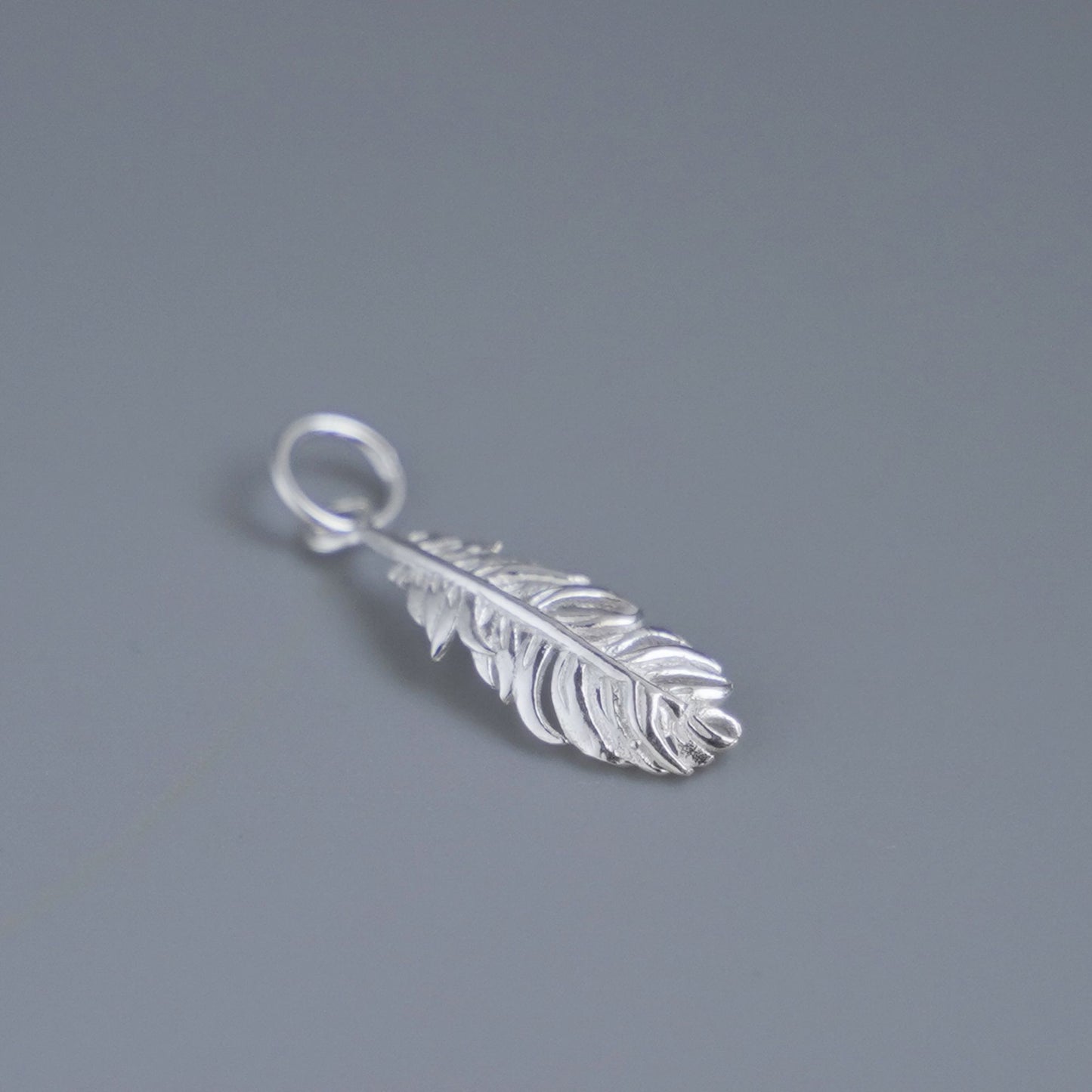 Sterling Silver Feather Leaf Charm Pendant for necklace & earrings - sugarkittenlondon