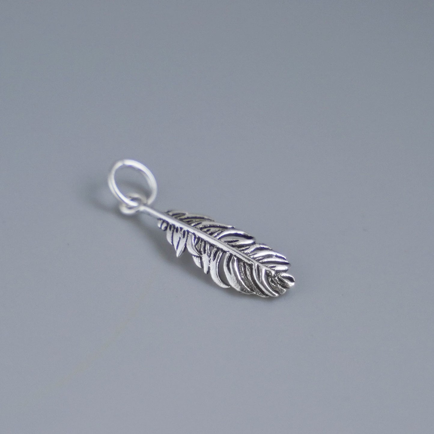 Sterling Silver Feather Leaf Charm Pendant for necklace & earrings - sugarkittenlondon
