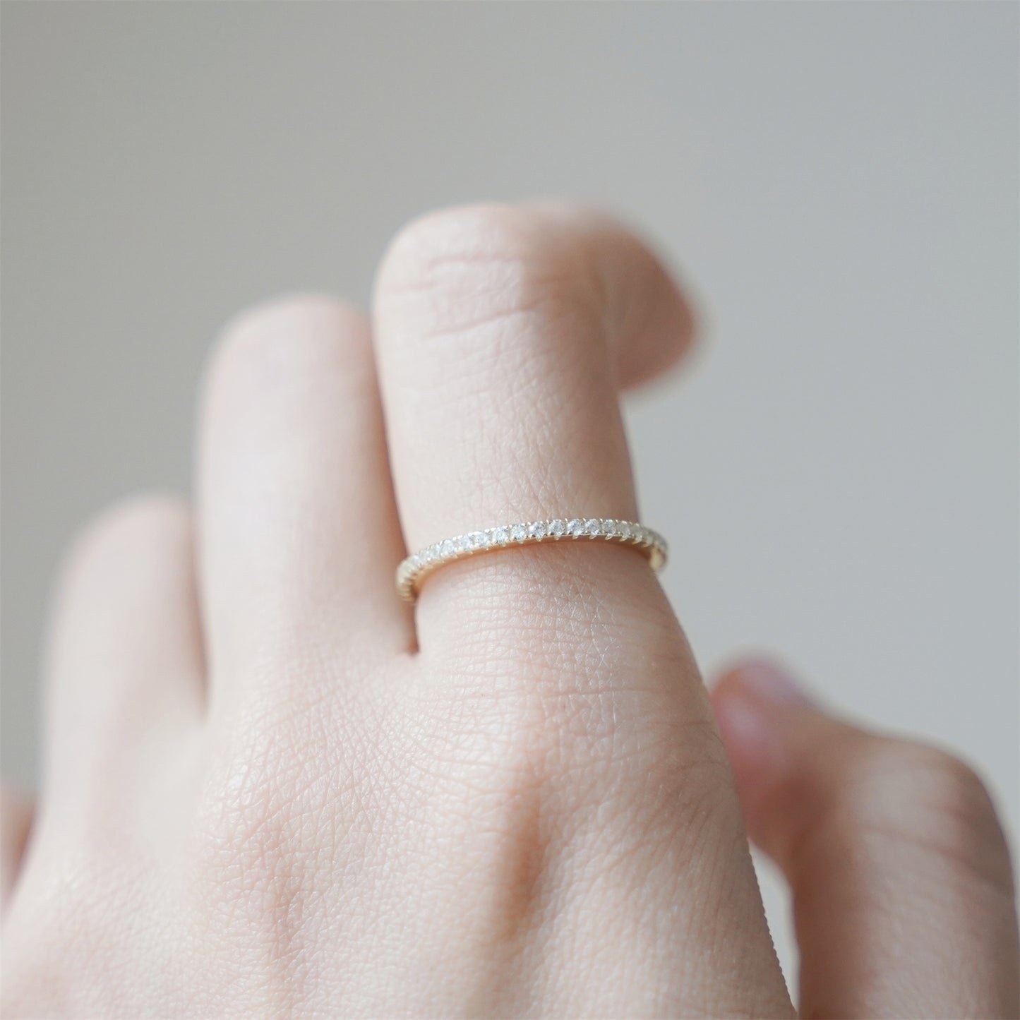 Eternity Ring with CZ in Sterling Silver, 18K Gold, and Rose Gold