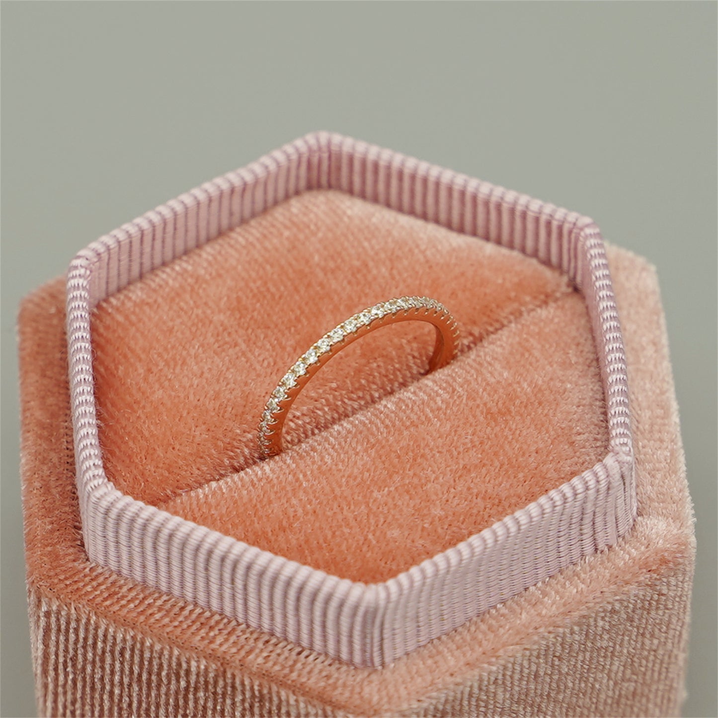 Eternity Ring with CZ in Sterling Silver, 18K Gold, and Rose Gold