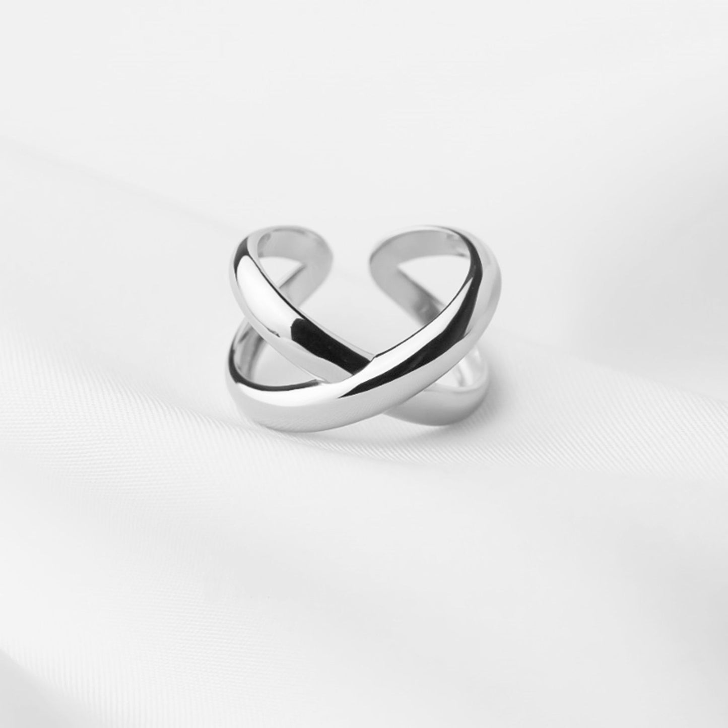 Sterling Silver Chunky Infinity Eternity Love Knot Criss Cross Ring - sugarkittenlondon