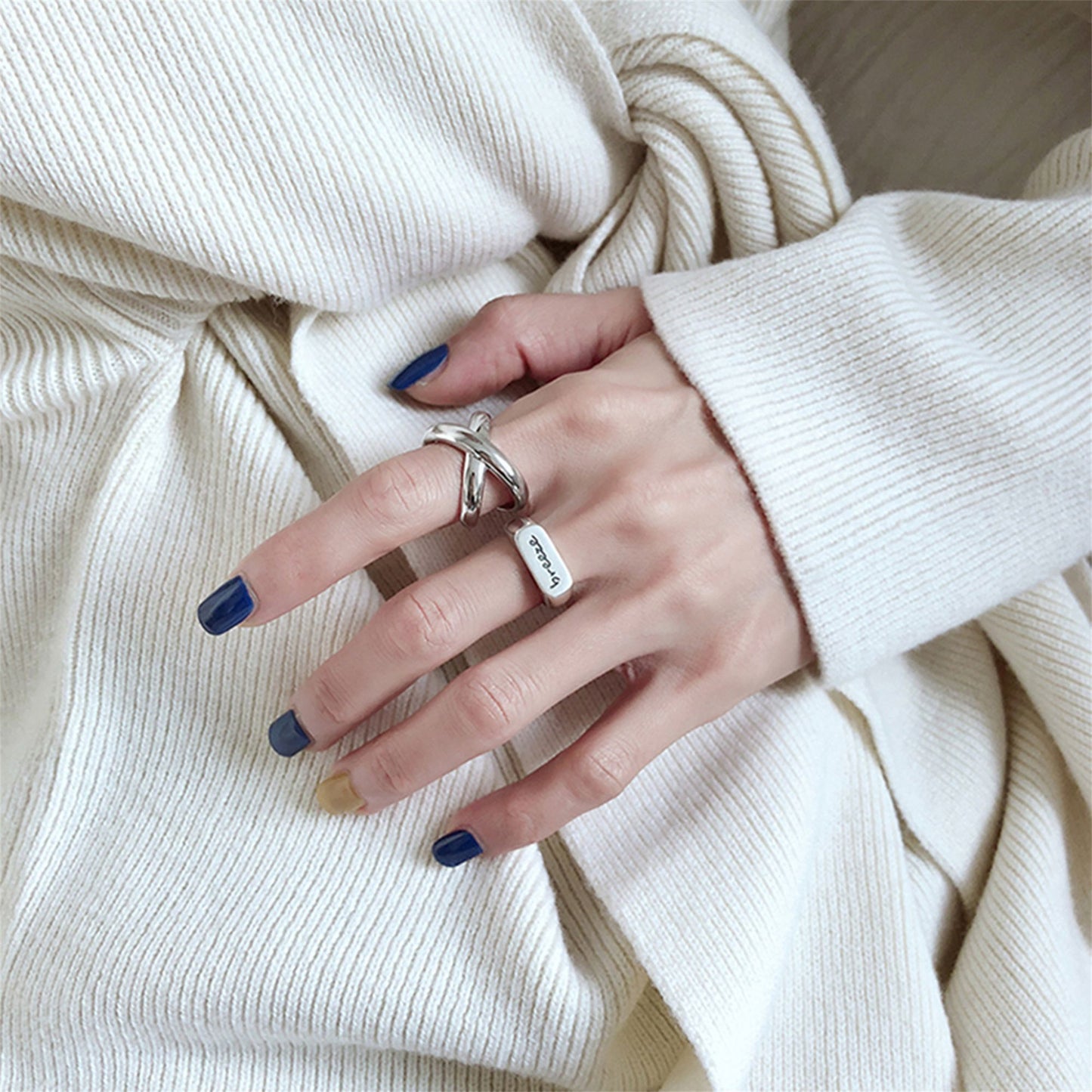 Sterling Silver Chunky Infinity Eternity Love Knot Criss Cross Ring - sugarkittenlondon