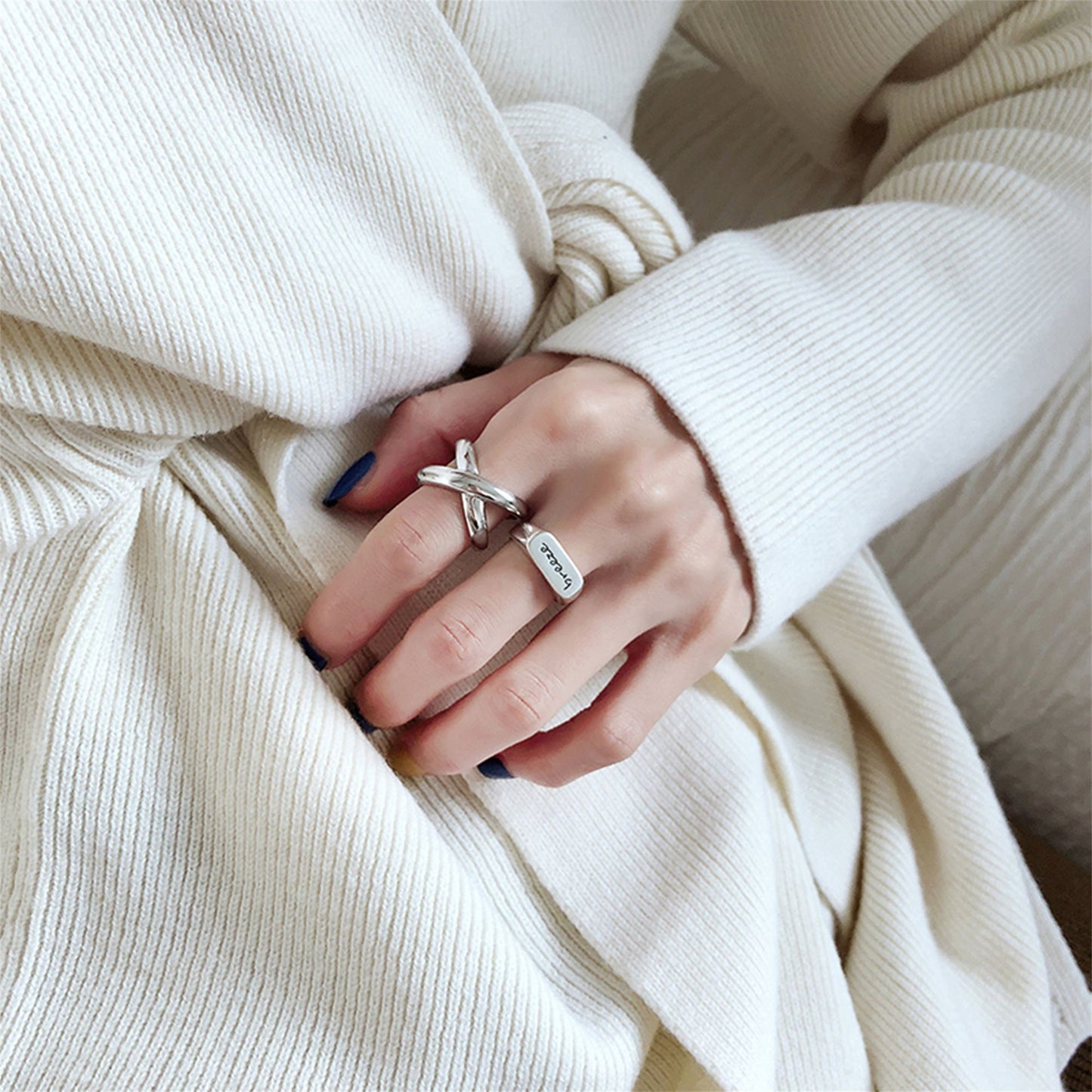 Sterling Silver Chunky Infinity Eternity Love Knot Criss Cross Ring - sugarkittenlondon