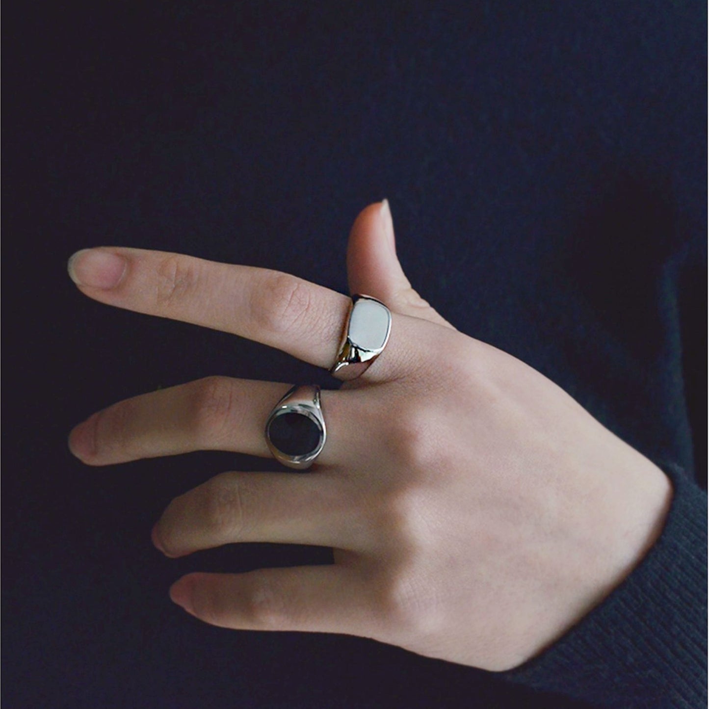 Sterling Silver Unisex Cushion Square Signet Ring Boxed N Shiny Polished - sugarkittenlondon
