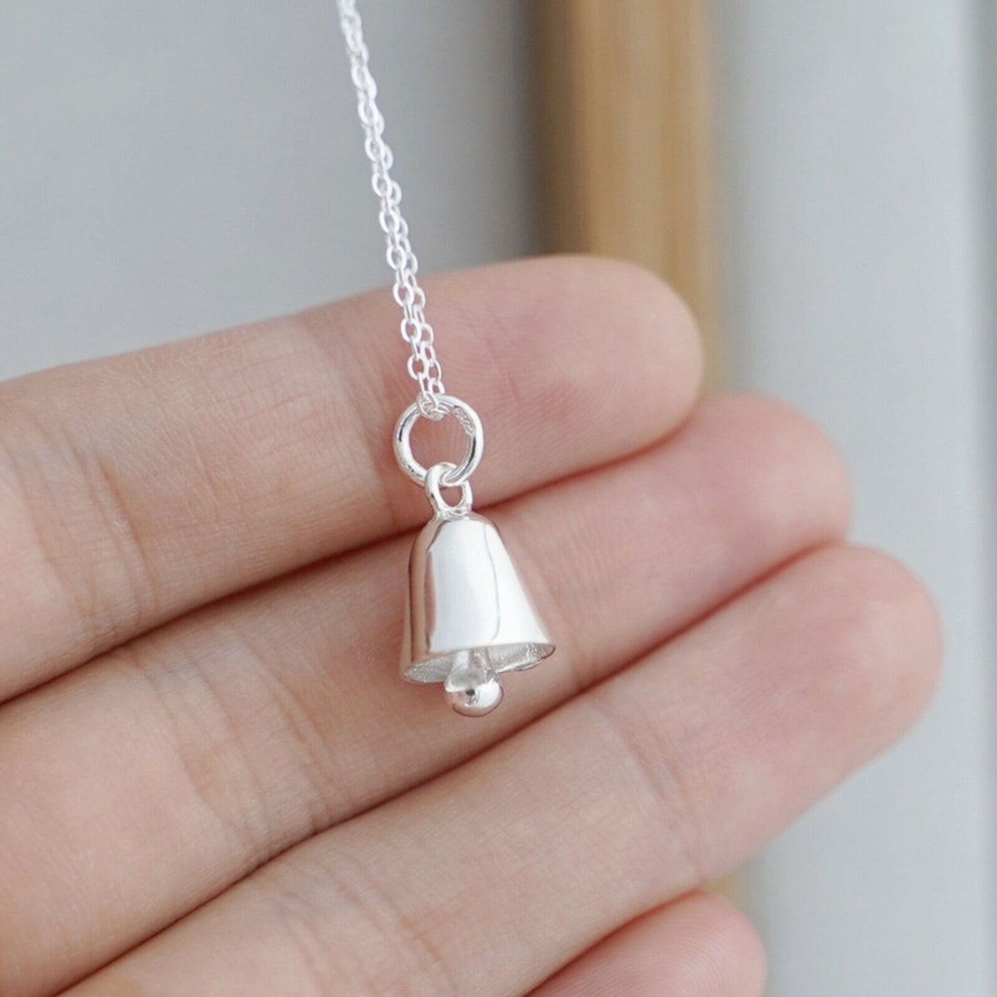 Sterling Silver 3D Jingle Bell Hollow & Solid Bell Pendant Charm