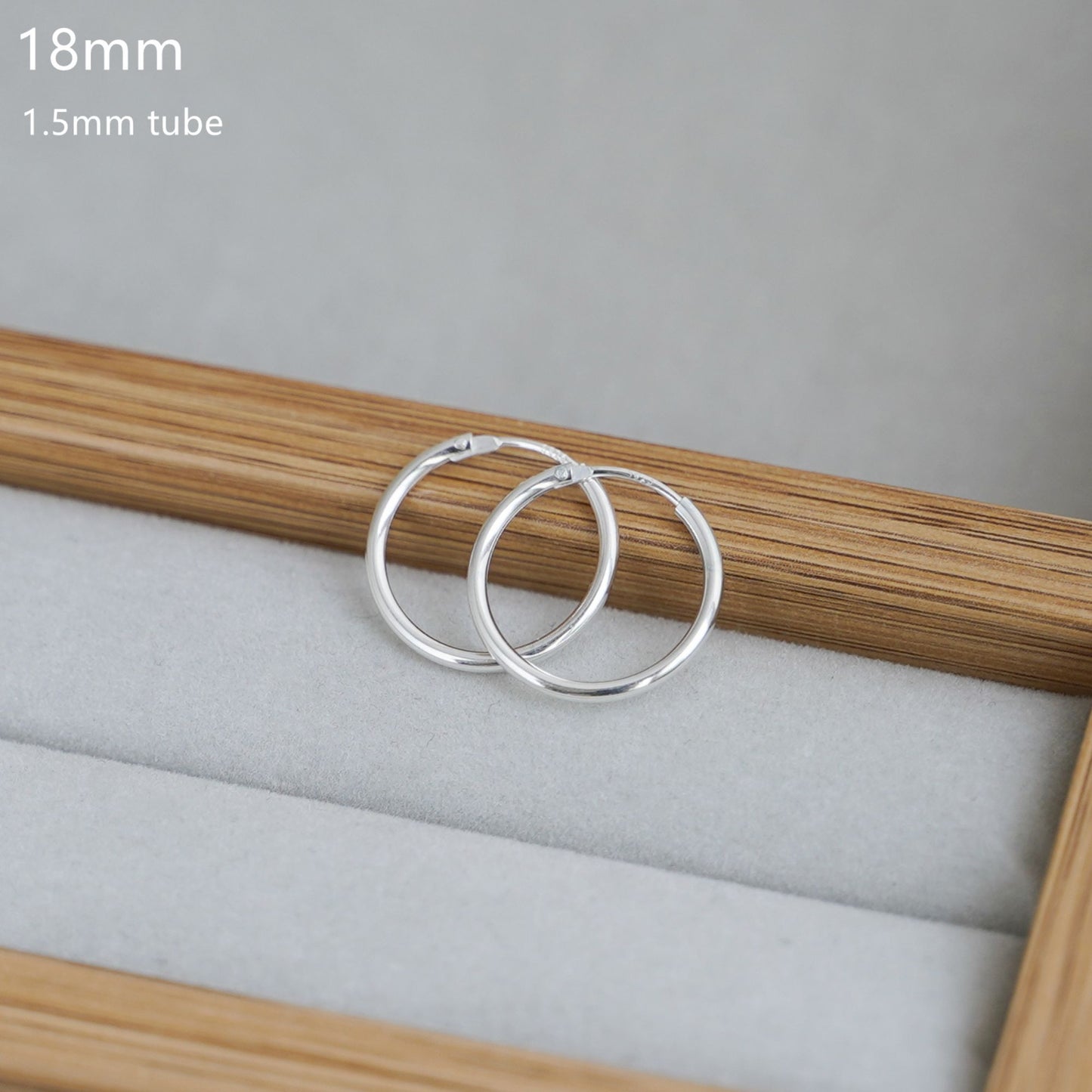 Sterling Silver Hinged Plain Hoops Small to Large Sleepers Earrings 10 - 60mm