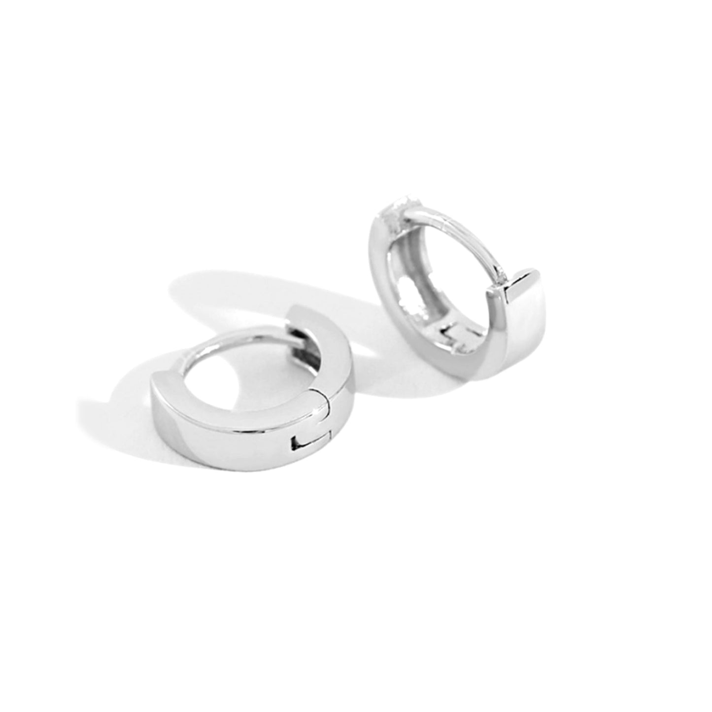 6mm Sterling Silver Plain Small Cuff Hoop Huggie Earrings
