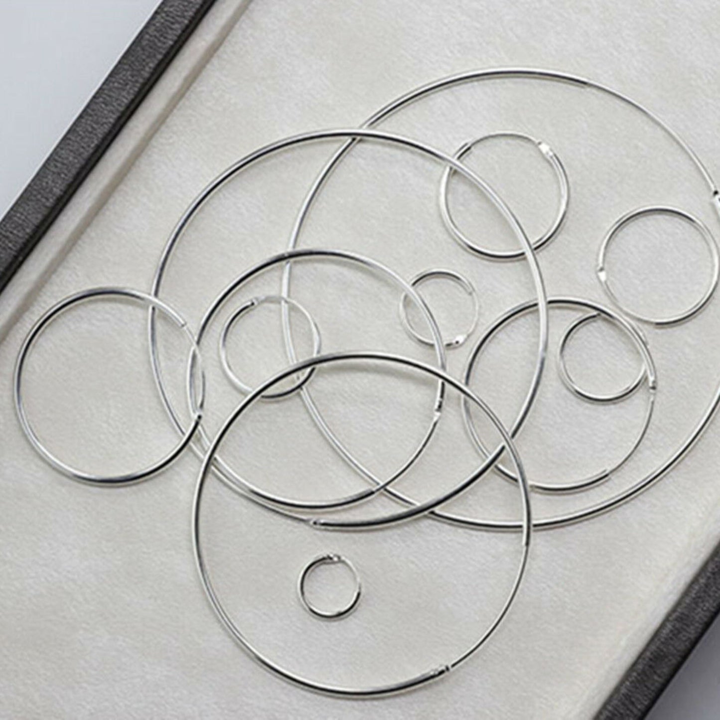 Sterling Silver Hinged Plain Hoops Small to Large Sleepers Earrings 10 - 60mm