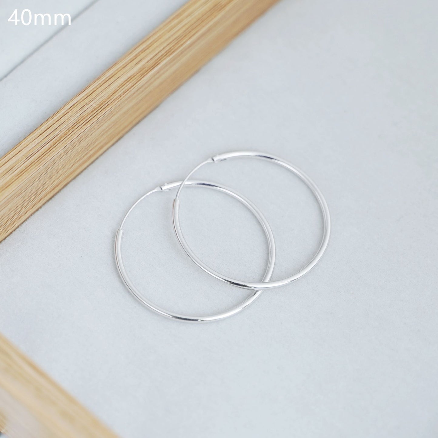 Sterling Silver Hinged Plain Hoops Small to Large Sleepers Earrings 10 - 60mm