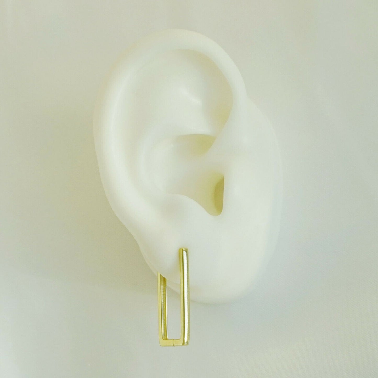 Square Huggie Hoop Drop Earrings in 18K Gold Plated Sterling Silver