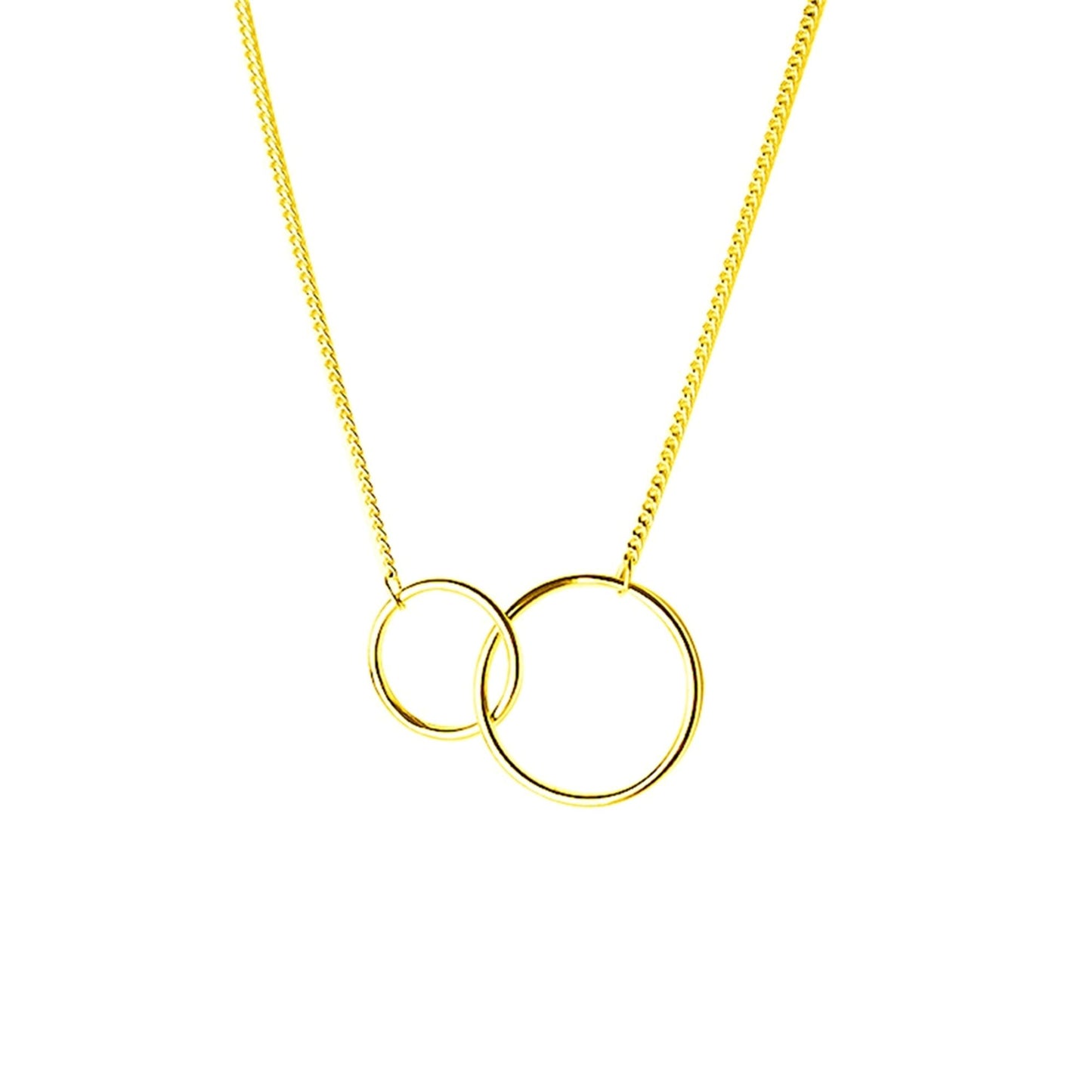 Sterling Silver Linked Circles Eternity Infinity Necklace 3 Tones - sugarkittenlondon