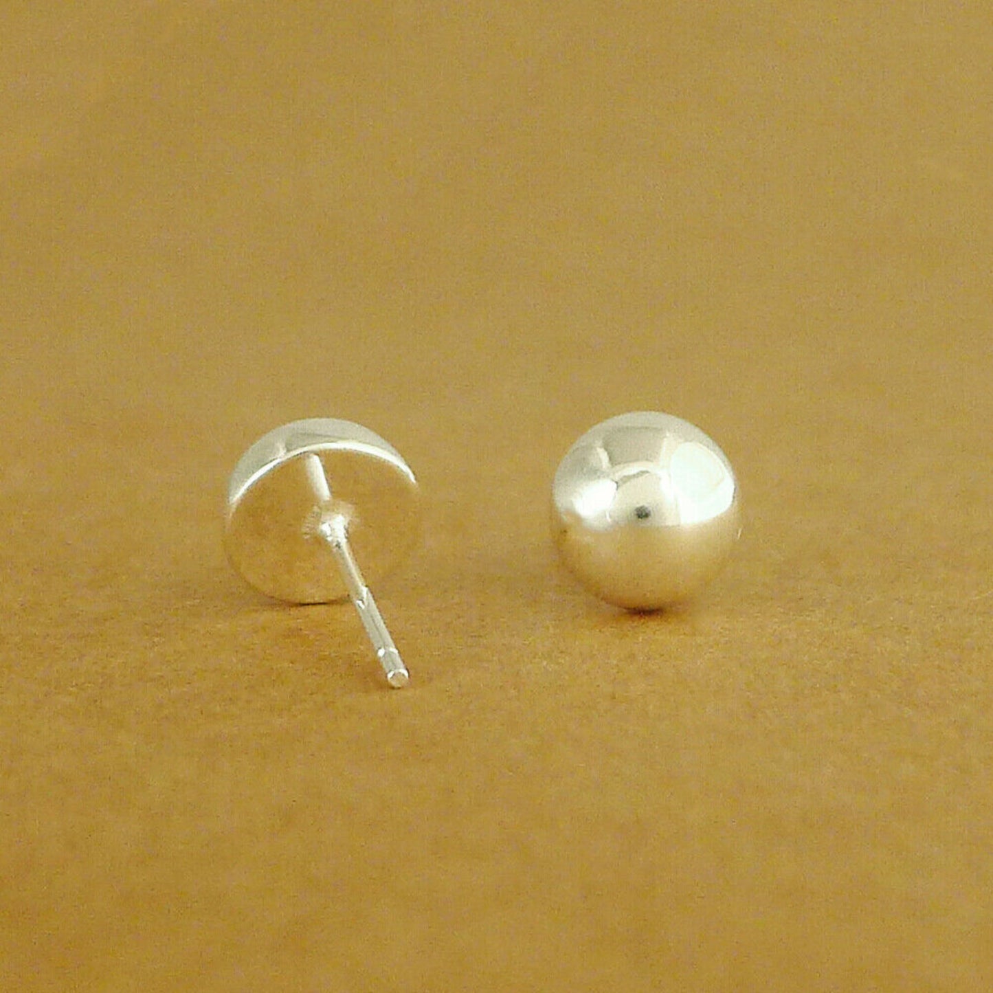 925 Sterling Silver Dome Earrings with 7.5mm Round Studs