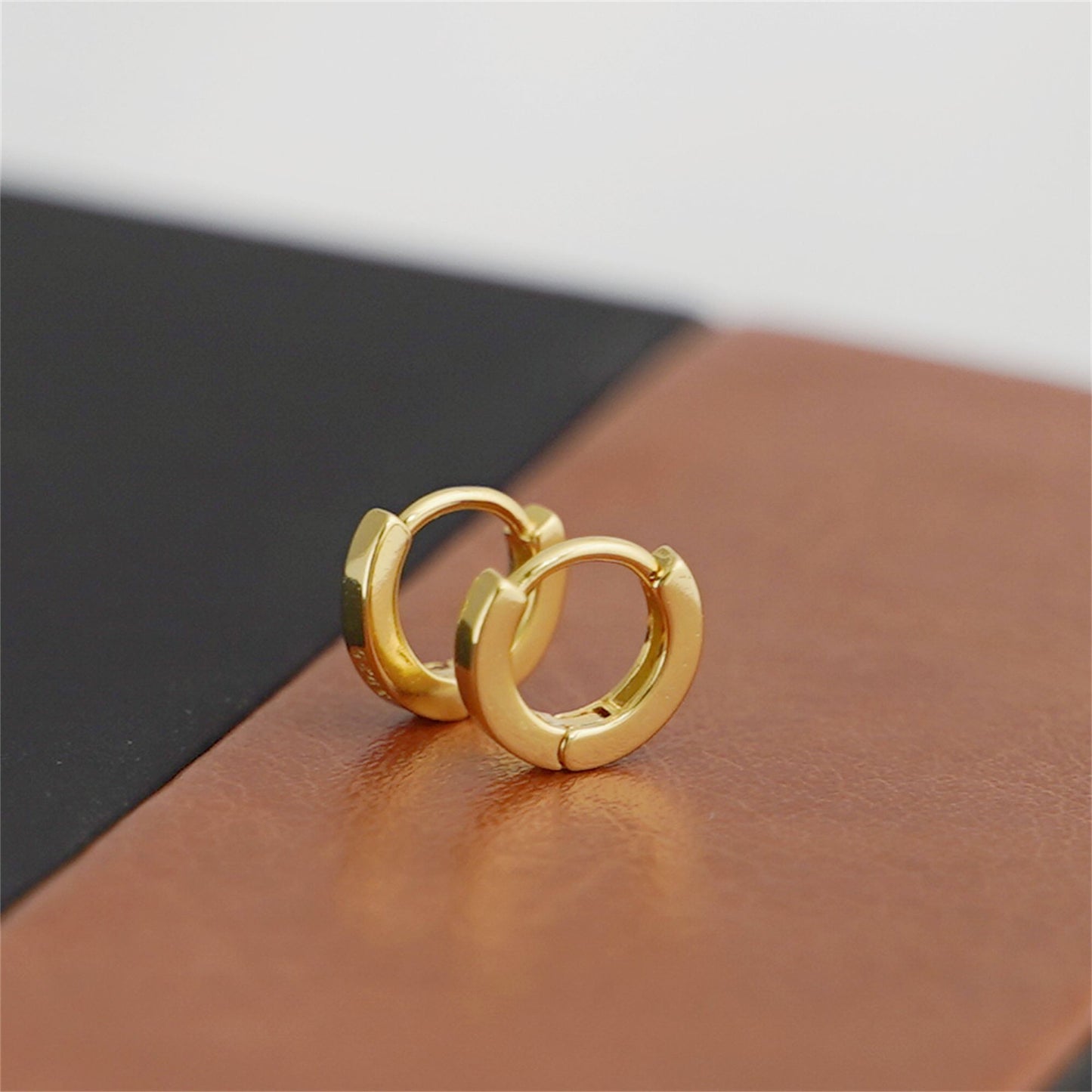 6mm Hoop Earrings in 18K Gold Plated Sterling Silver