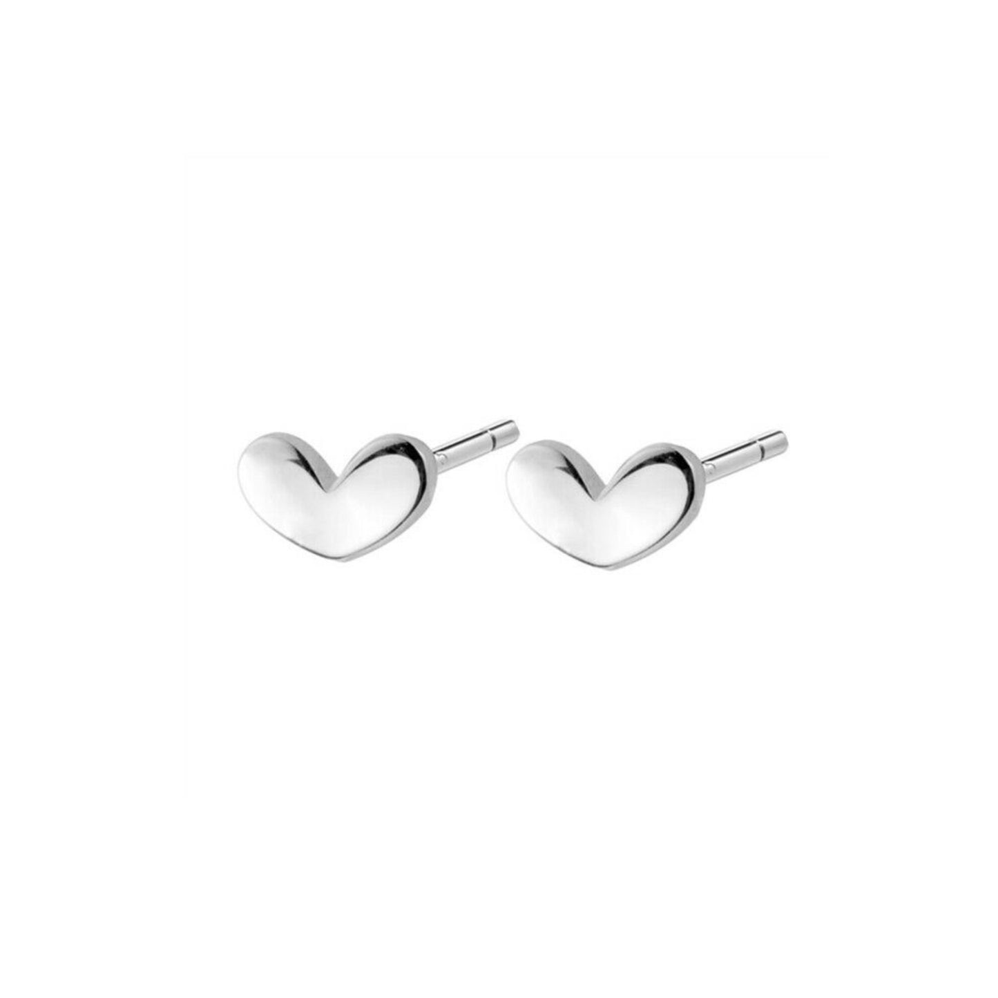 Sterling Silver Mini Plain 3mm x 5mm Love Heart Bead Stud Earrings Boxed - sugarkittenlondon