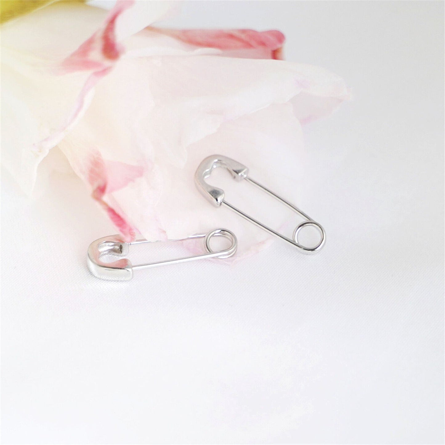 2cm 3cm Sterling Silver Safety Pin Heart Paper Clip Hoop Drop Cuff Earrings