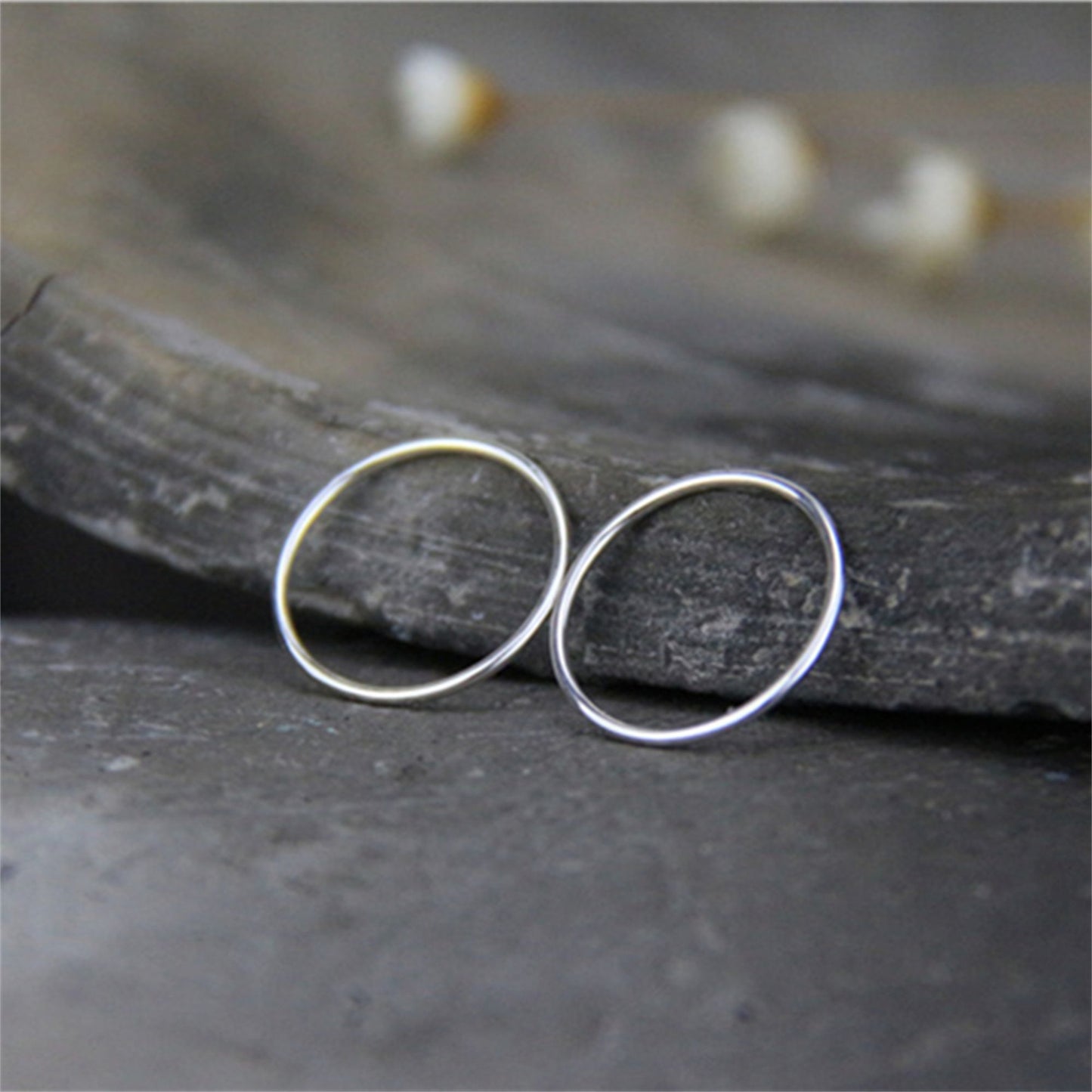 1mm Sterling Silver Skinny Round Band Stacking Above Ring E - U - sugarkittenlondon