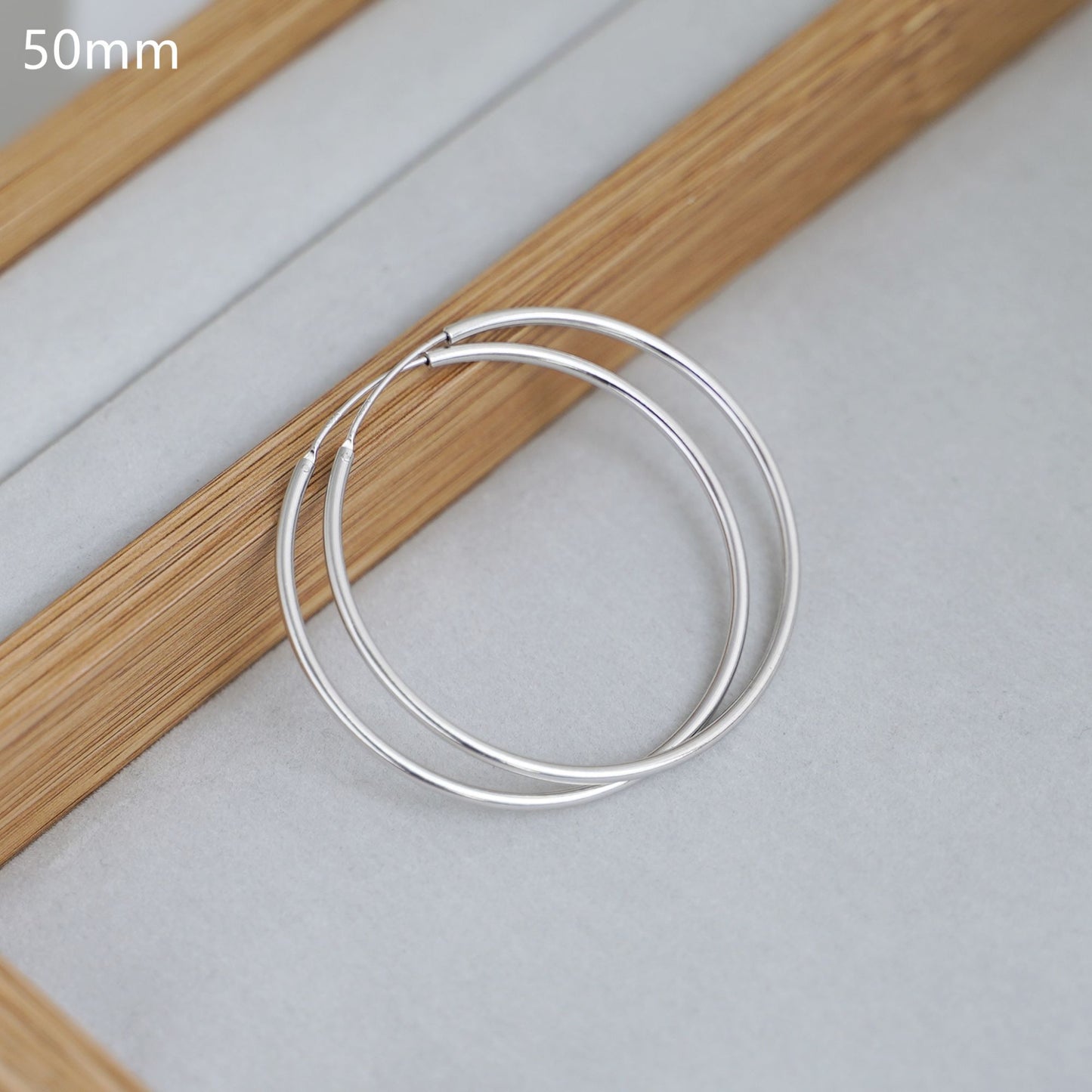 Sterling Silver Hinged Plain Hoops Small to Large Sleepers Earrings 10 - 60mm