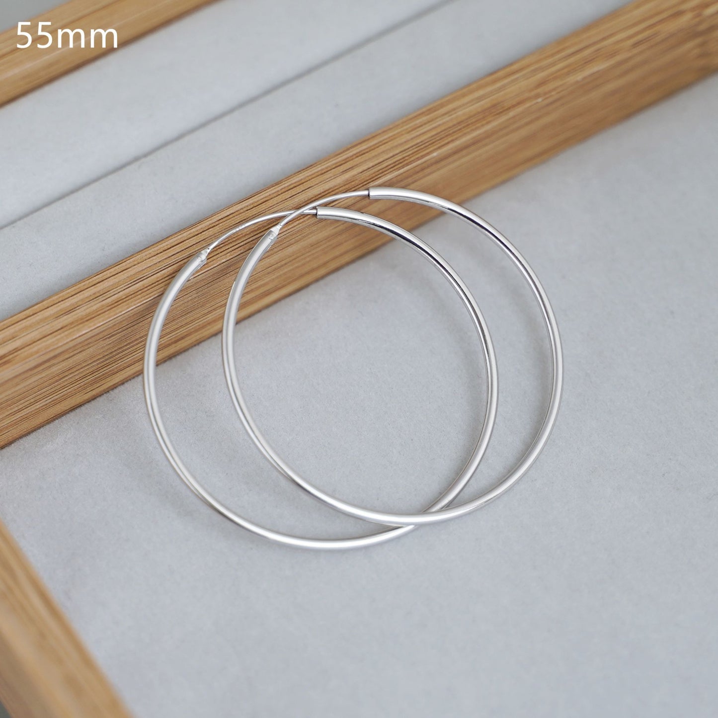 Sterling Silver Hinged Plain Hoops Small to Large Sleepers Earrings 10 - 60mm