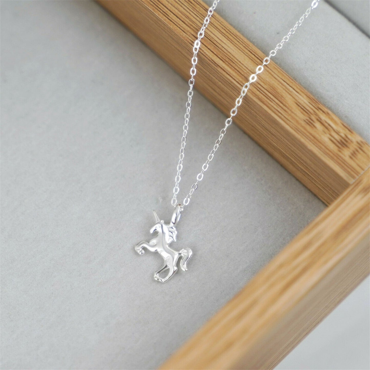 Sterling Silver Unicorn Charm Pendant Belcher Chain Necklace Jewellery - sugarkittenlondon