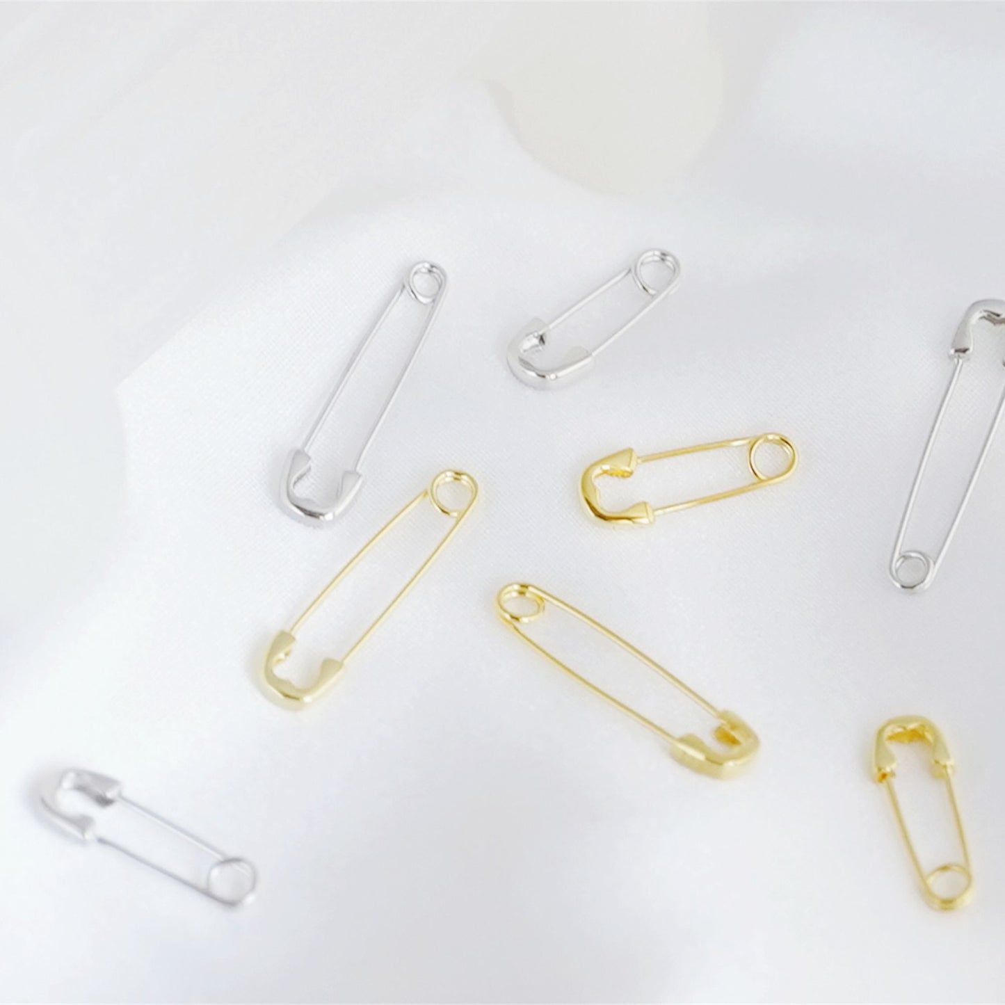2cm 3cm Sterling Silver Safety Pin Heart Paper Clip Hoop Drop Cuff Earrings