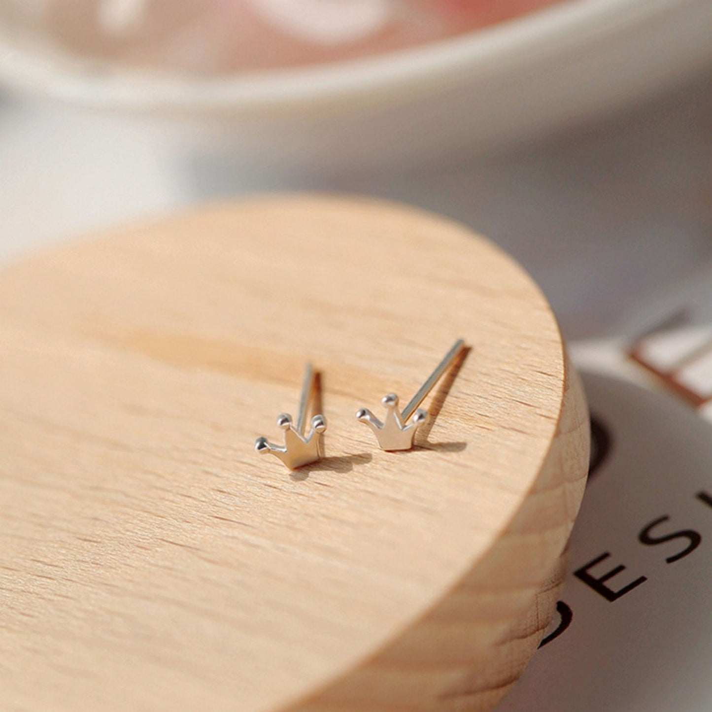 Sterling Silver Mini Crown Stud Earrings - sugarkittenlondon