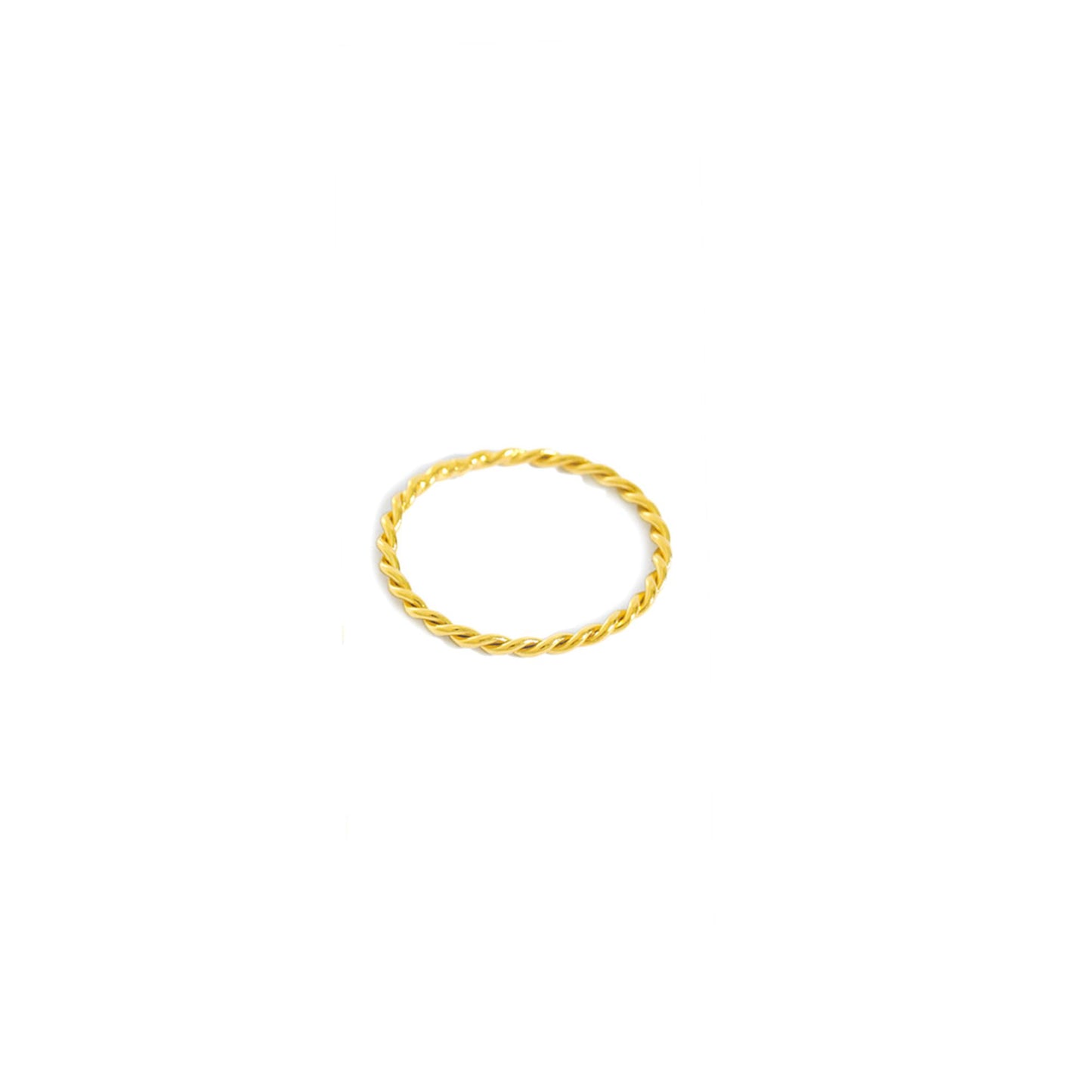 1.2 - 1.4mm Gold on Sterling Silver Twisted Spiral Band Stack Ring E1/2 - S - sugarkittenlondon