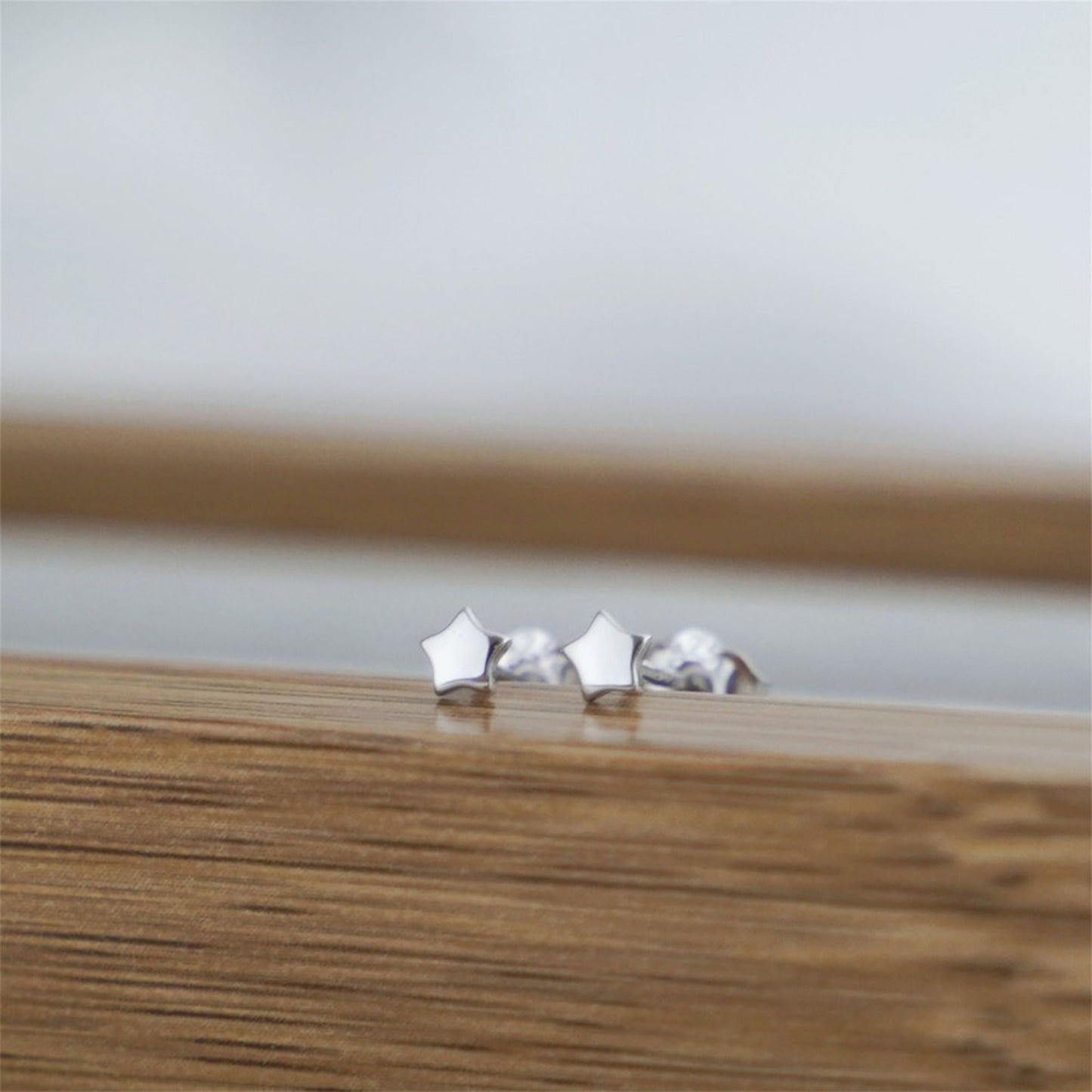 Rhodium on Sterling Silver 3.3mm MINI Star Polished Shine Bright Stud Earrings - sugarkittenlondon