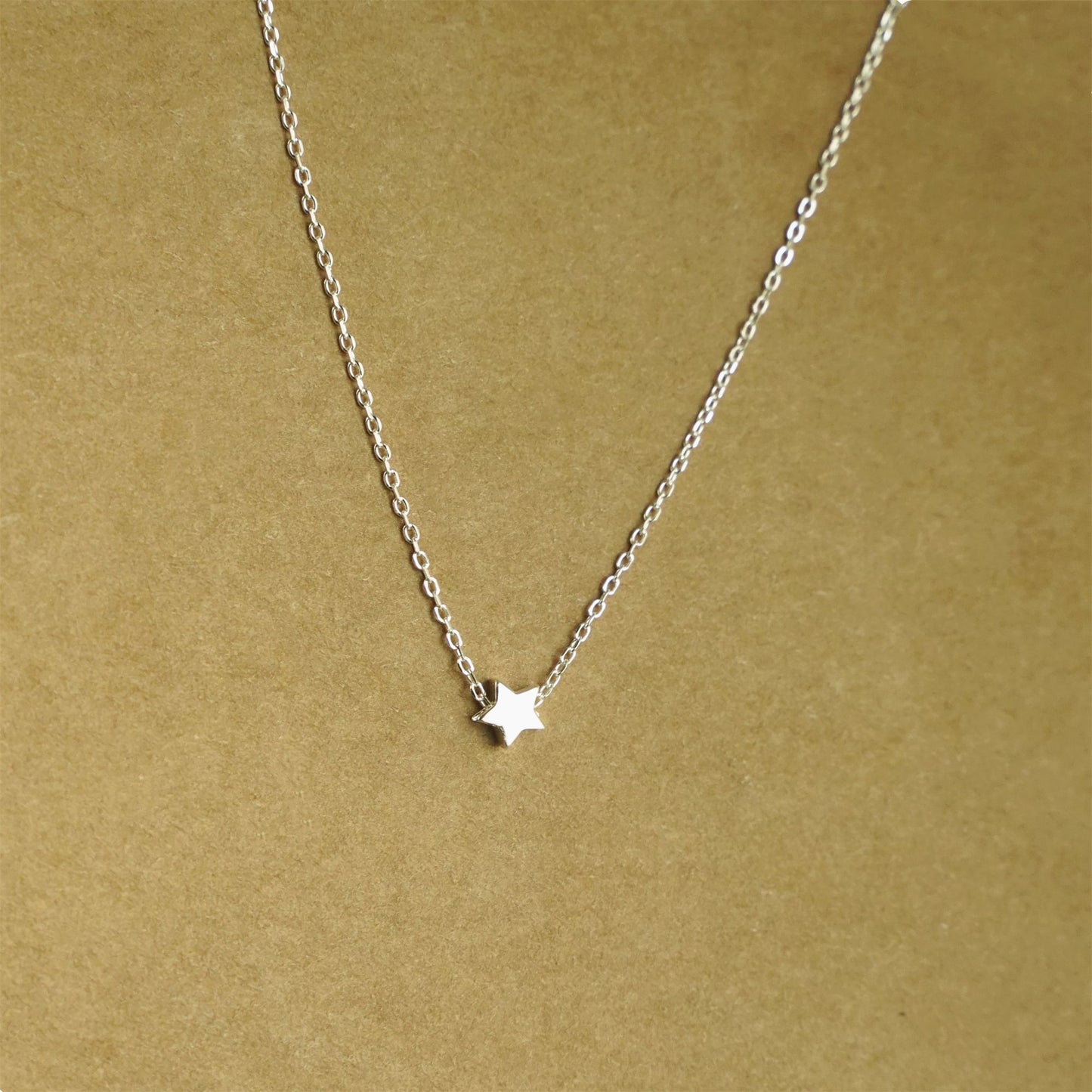 Sterling Silver Mini 4.5mm 3D Star Pendant Charm Belcher Chain Necklace 16-18'' - sugarkittenlondon