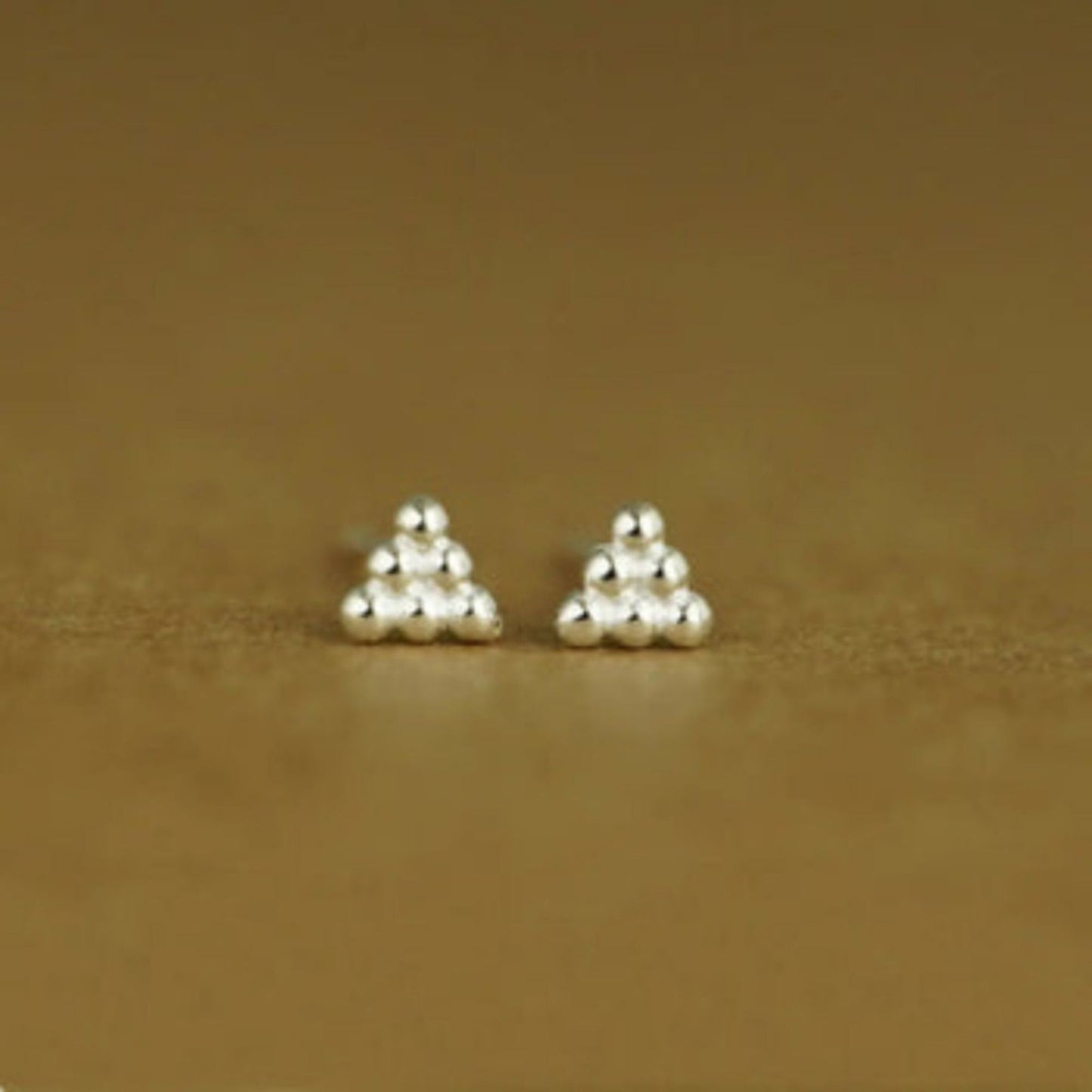 925 sterling silver earrings uk mini Bead triangle earrings studs