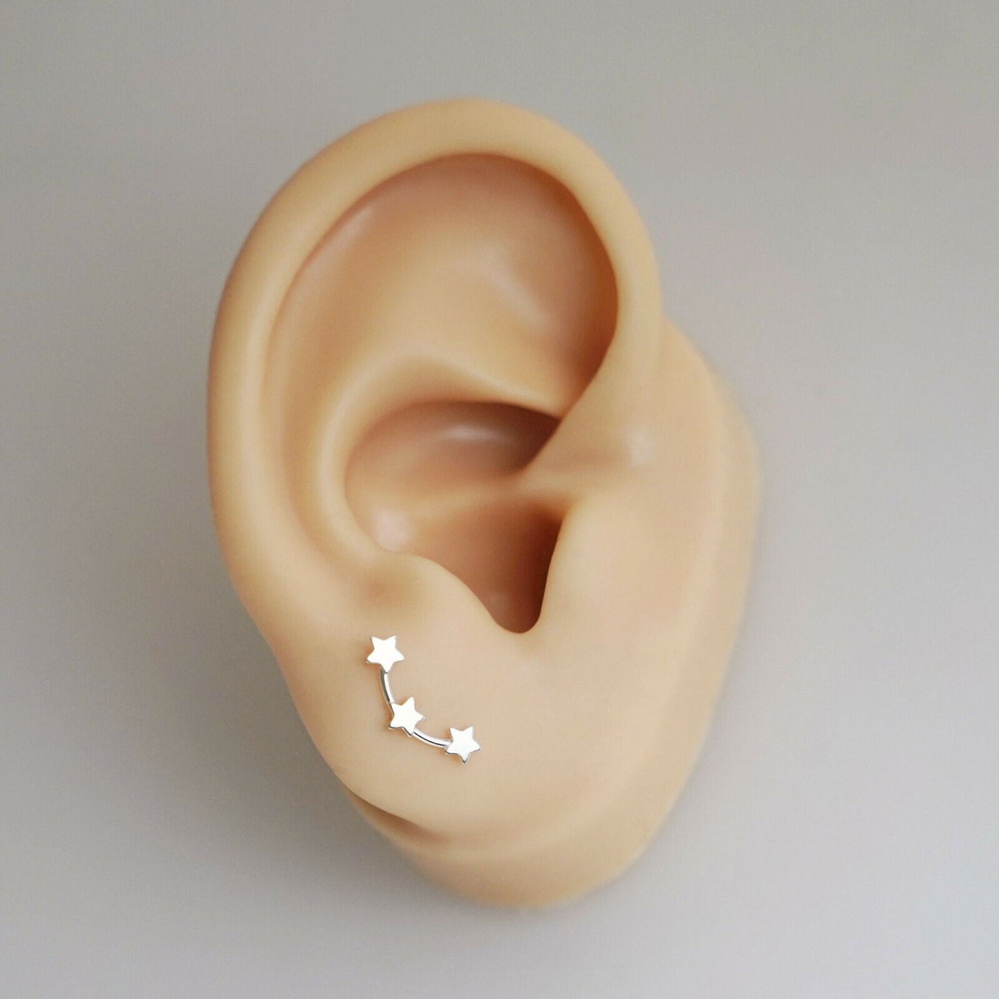 925 Sterling Silver Trinity Star Stud Earrings Tiny, Simple, and Elegant - sugarkittenlondon
