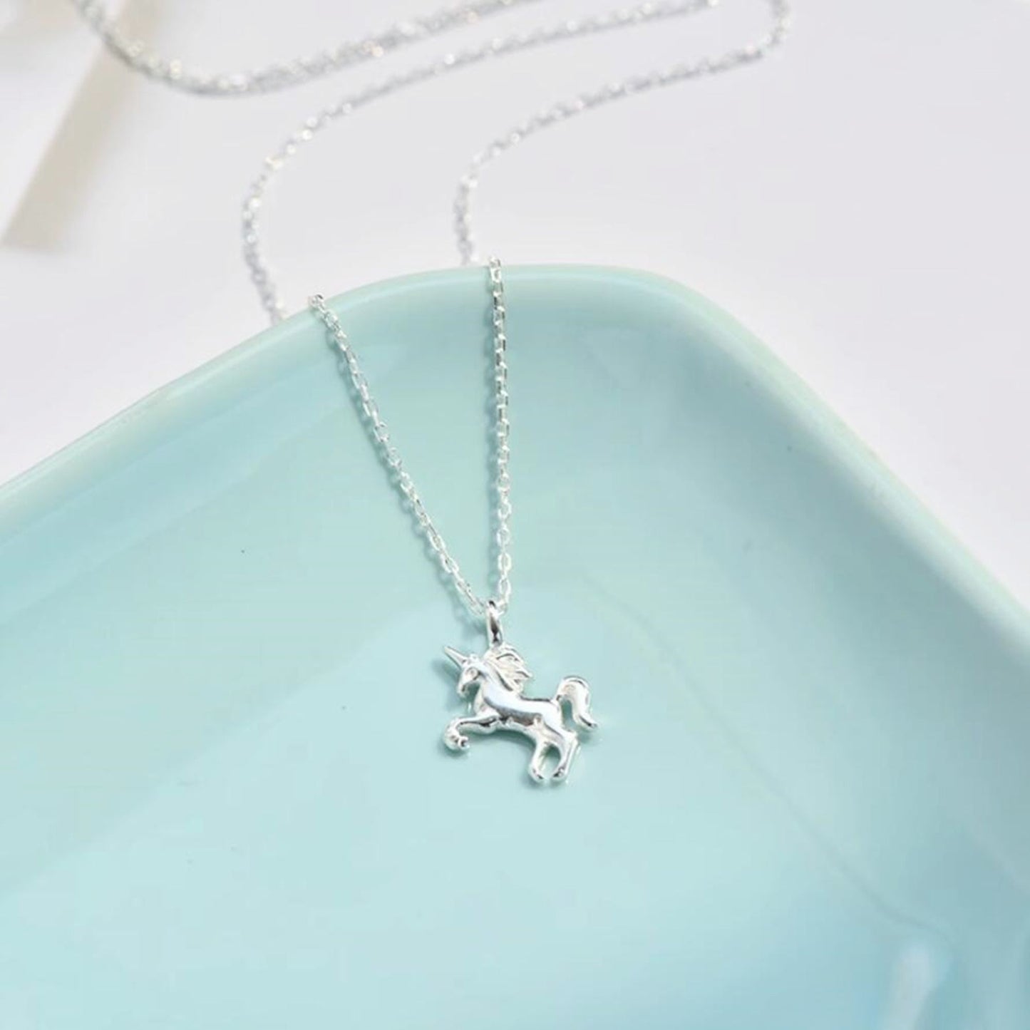 Sterling Silver Unicorn Charm Pendant Belcher Chain Necklace Jewellery - sugarkittenlondon