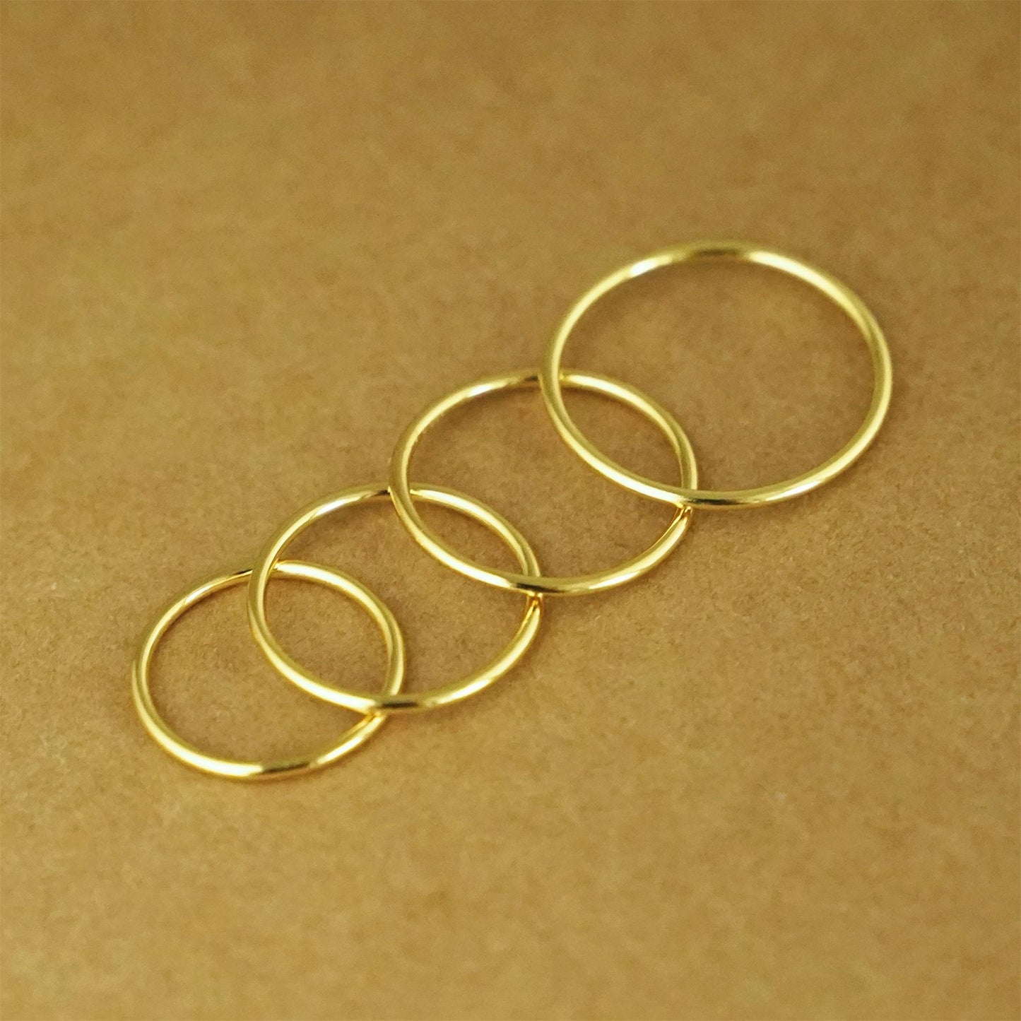 1.2mm Gold on Sterling Silver Skinny Round Band Stacking Above Ring E1/2 - R - sugarkittenlondon