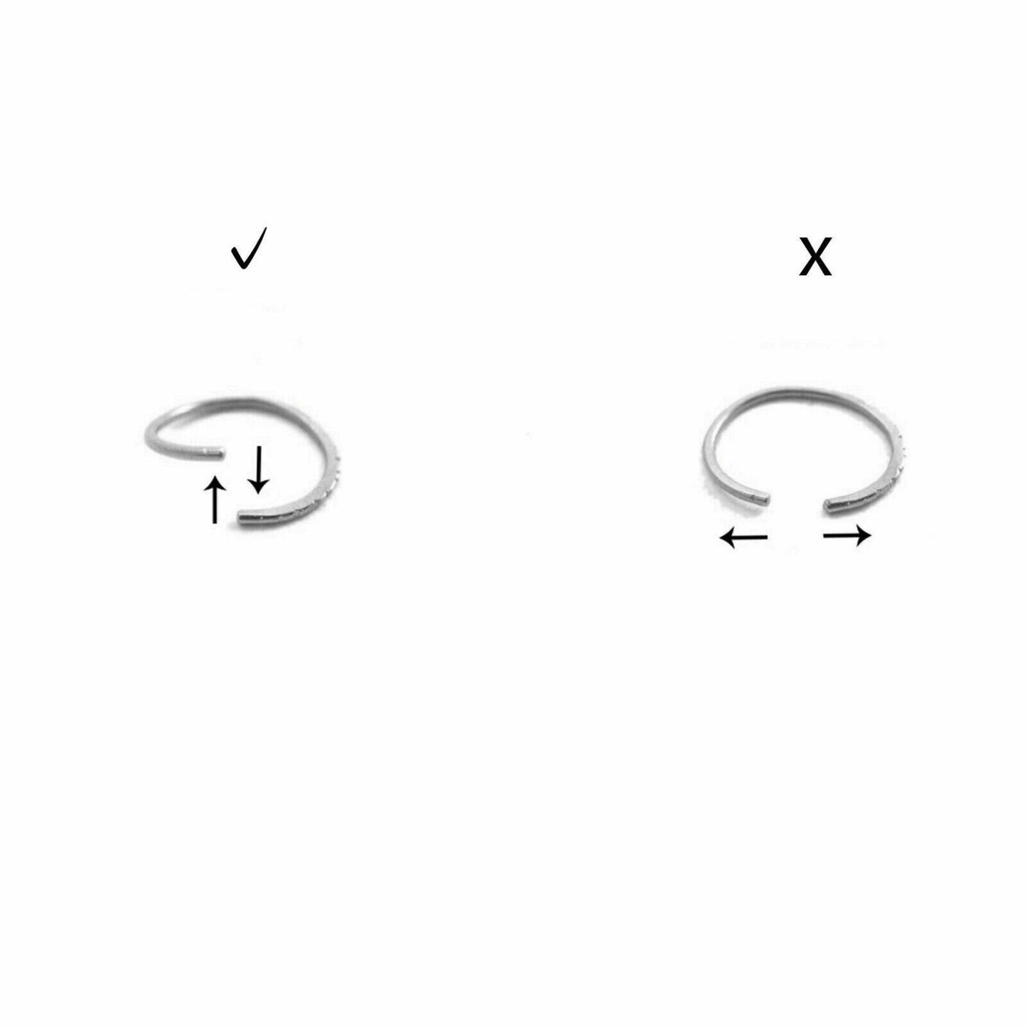925 Sterling Silver fine 999 Bead Ball Nose Hoop Earrings for Unisex, Hypoallergenic, 6-12mm