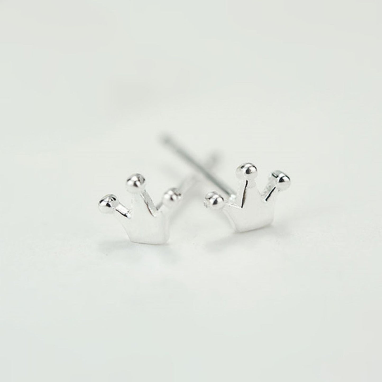 Sterling Silver Mini Crown Stud Earrings - sugarkittenlondon
