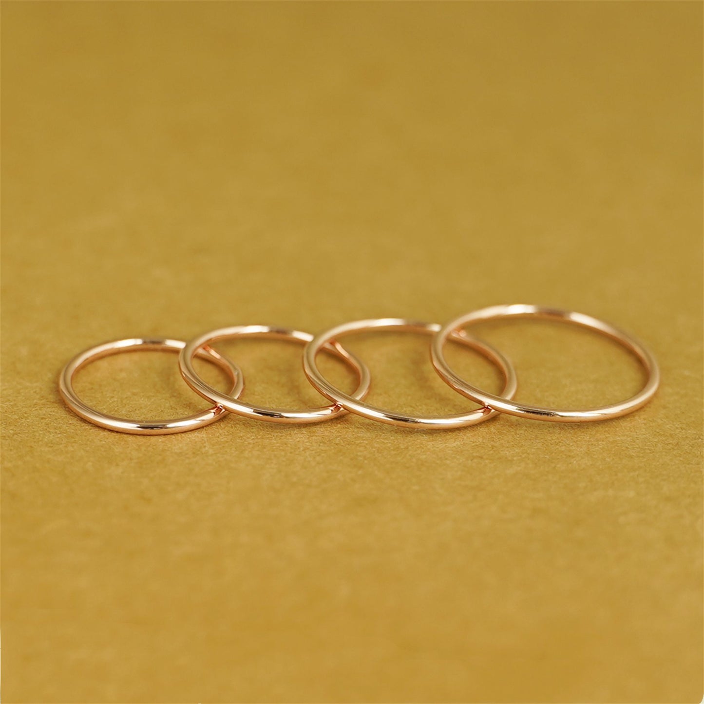 1.2mm Rose Gold on Sterling Silver Skinny Round Band Stacking Ring F - R - sugarkittenlondon