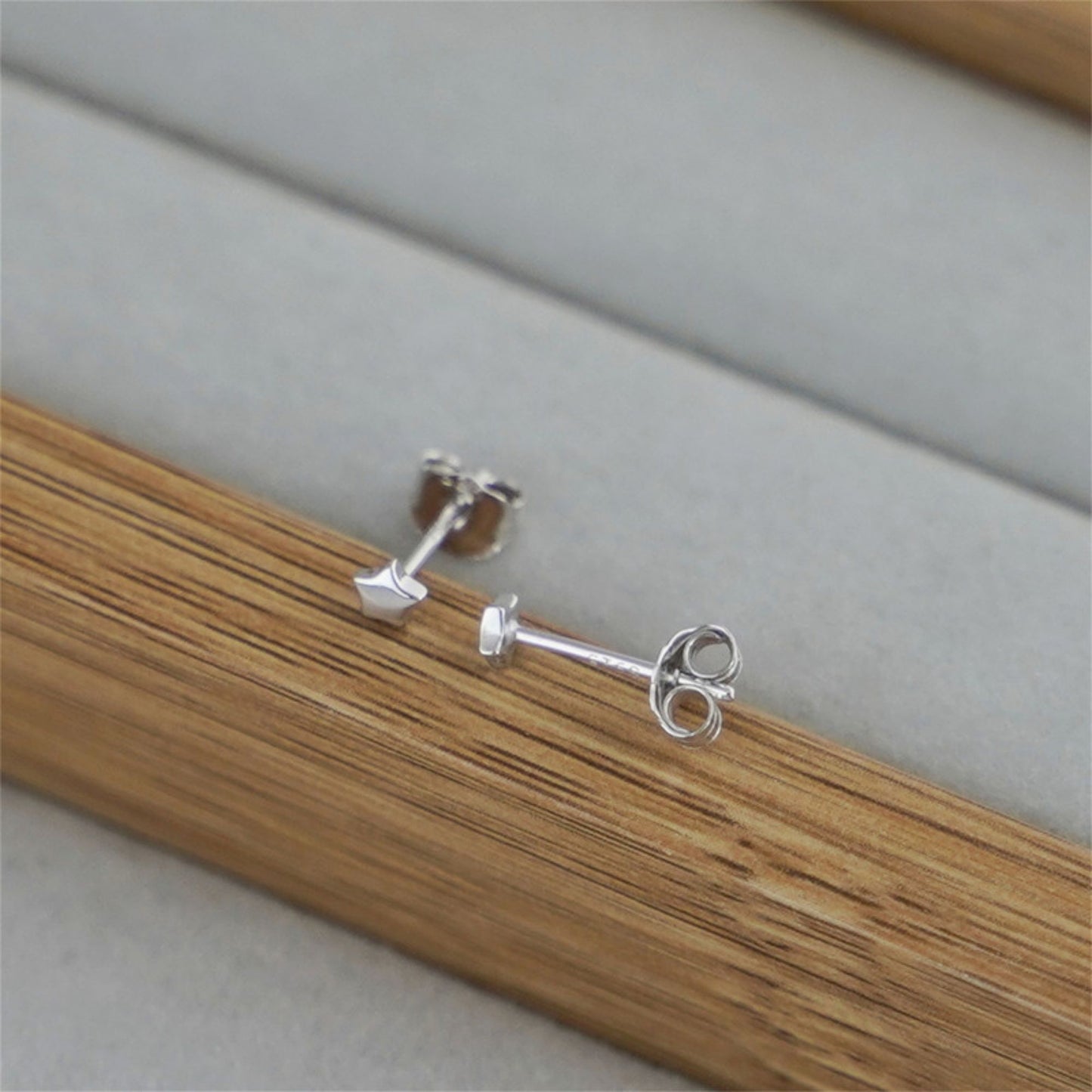 Rhodium on Sterling Silver 3.3mm MINI Star Polished Shine Bright Stud Earrings - sugarkittenlondon