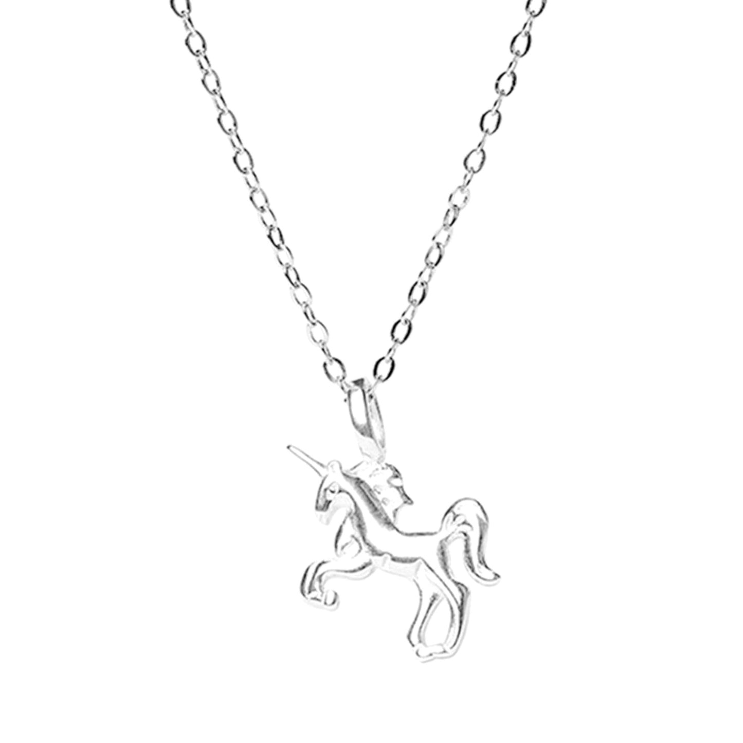 Sterling Silver Unicorn Charm Pendant Belcher Chain Necklace Jewellery - sugarkittenlondon