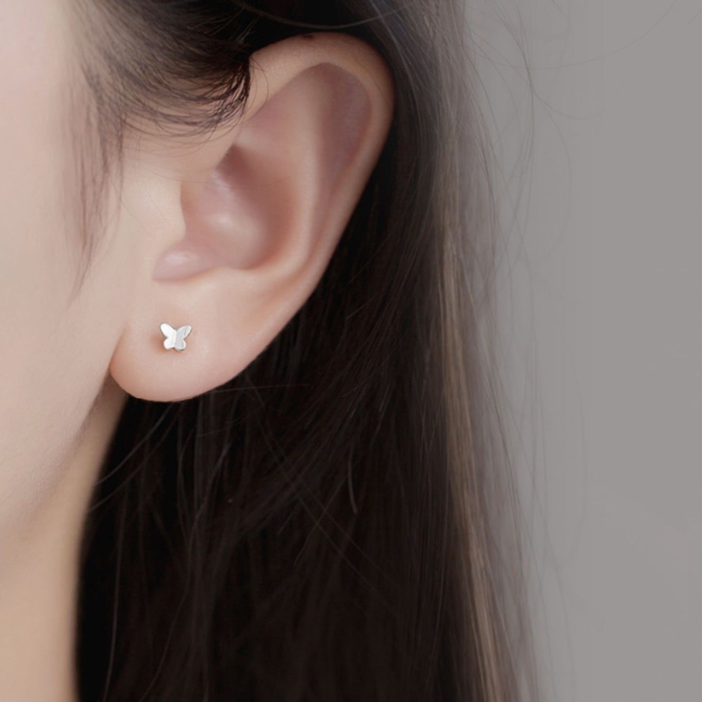 925 Sterling Silver Mini Butterfly Stud Earrings 2 Tones - Gift for Women - sugarkittenlondon