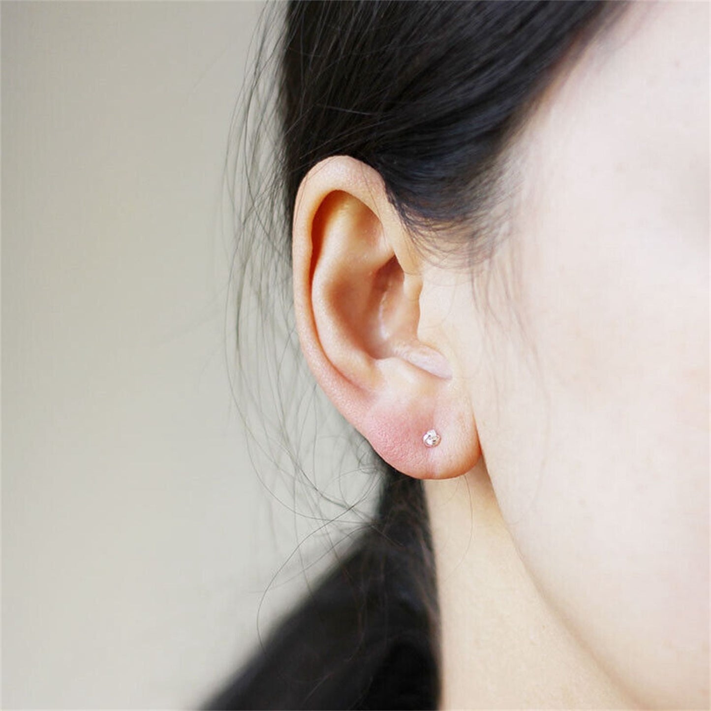 Sterling Silver Twisted Wool Knot Stud Earrings in 3-7mm Sizes - sugarkittenlondon