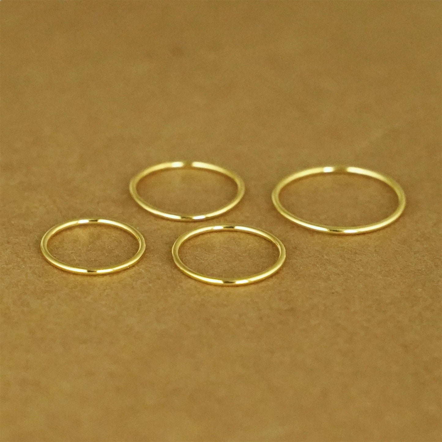1.2mm Gold on Sterling Silver Skinny Round Band Stacking Above Ring E1/2 - R - sugarkittenlondon
