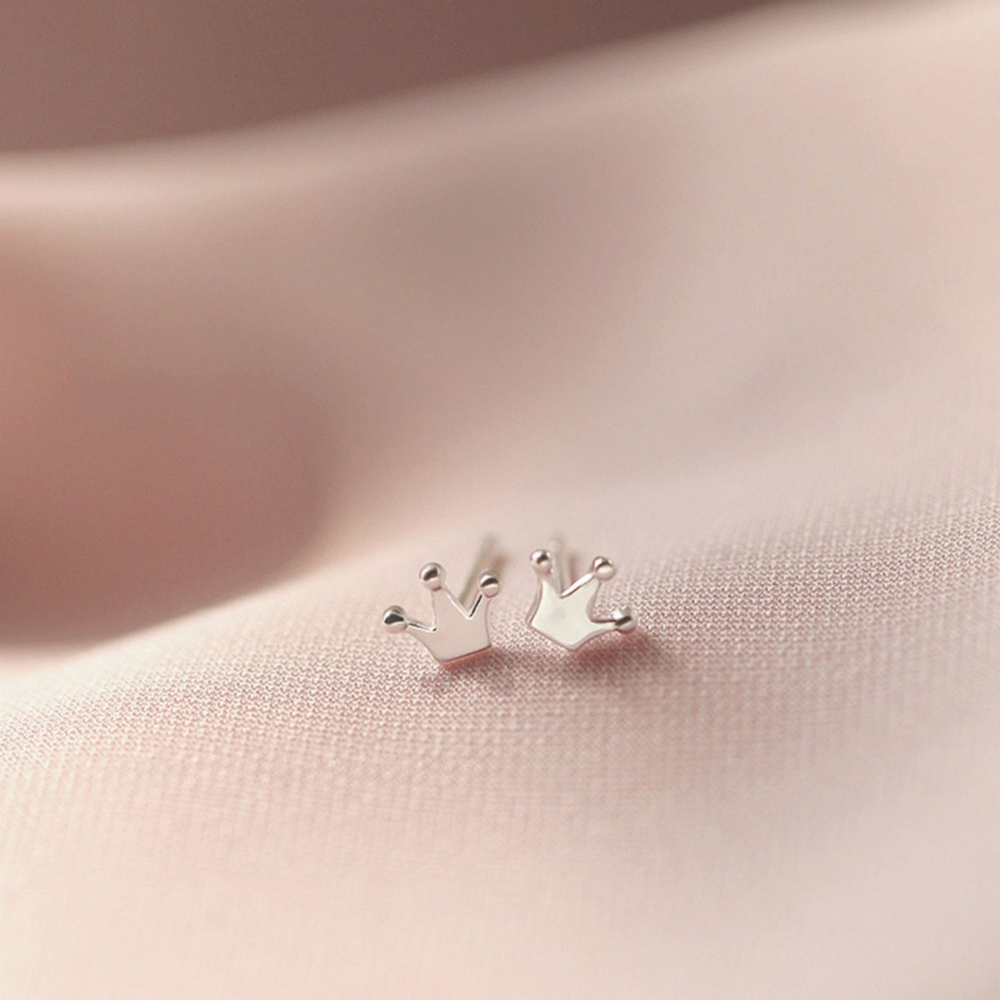 Sterling Silver Mini Crown Stud Earrings - sugarkittenlondon