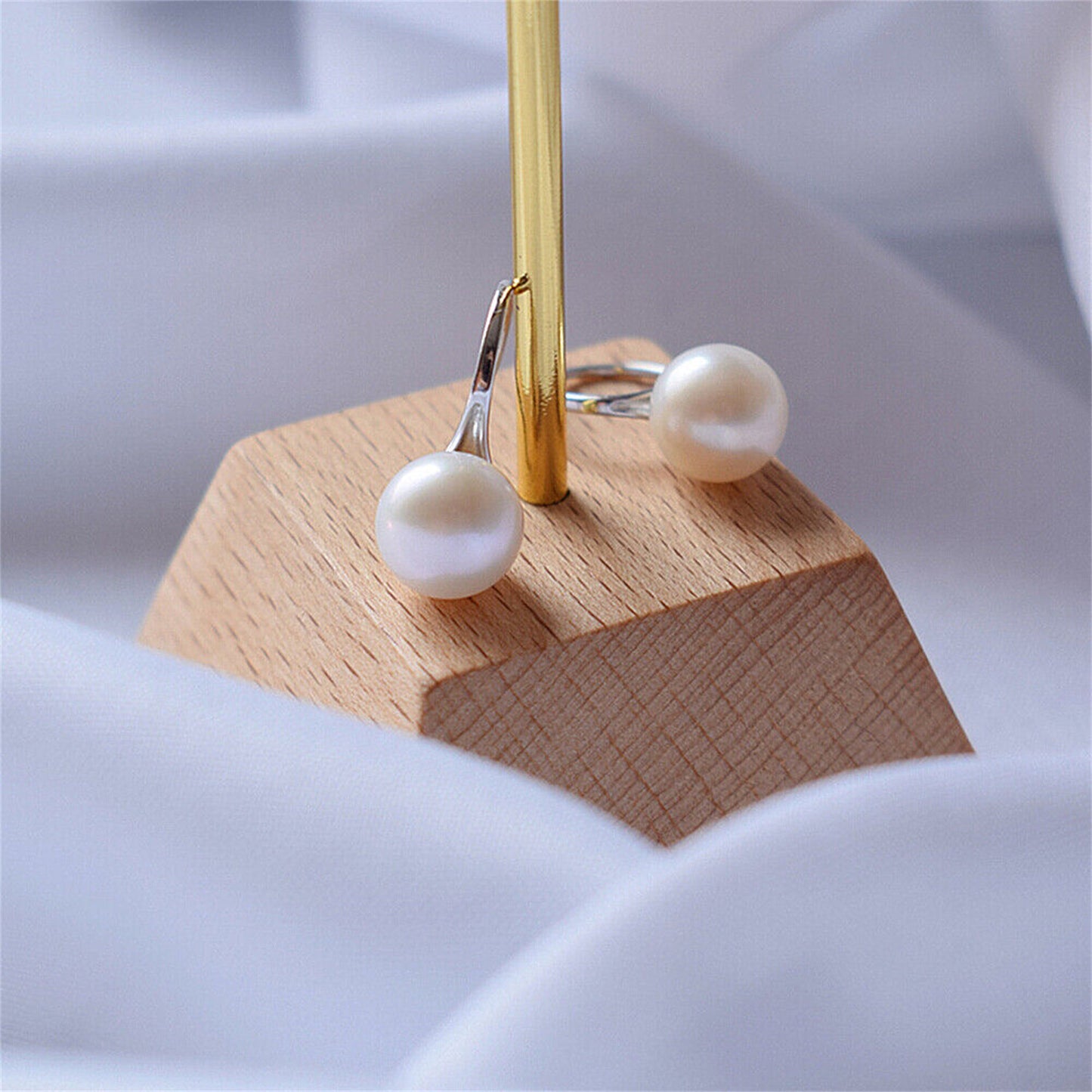 Freshwater Pearl Earrings in Sterling Silver with Near-Round 8mm-10mm Pearls