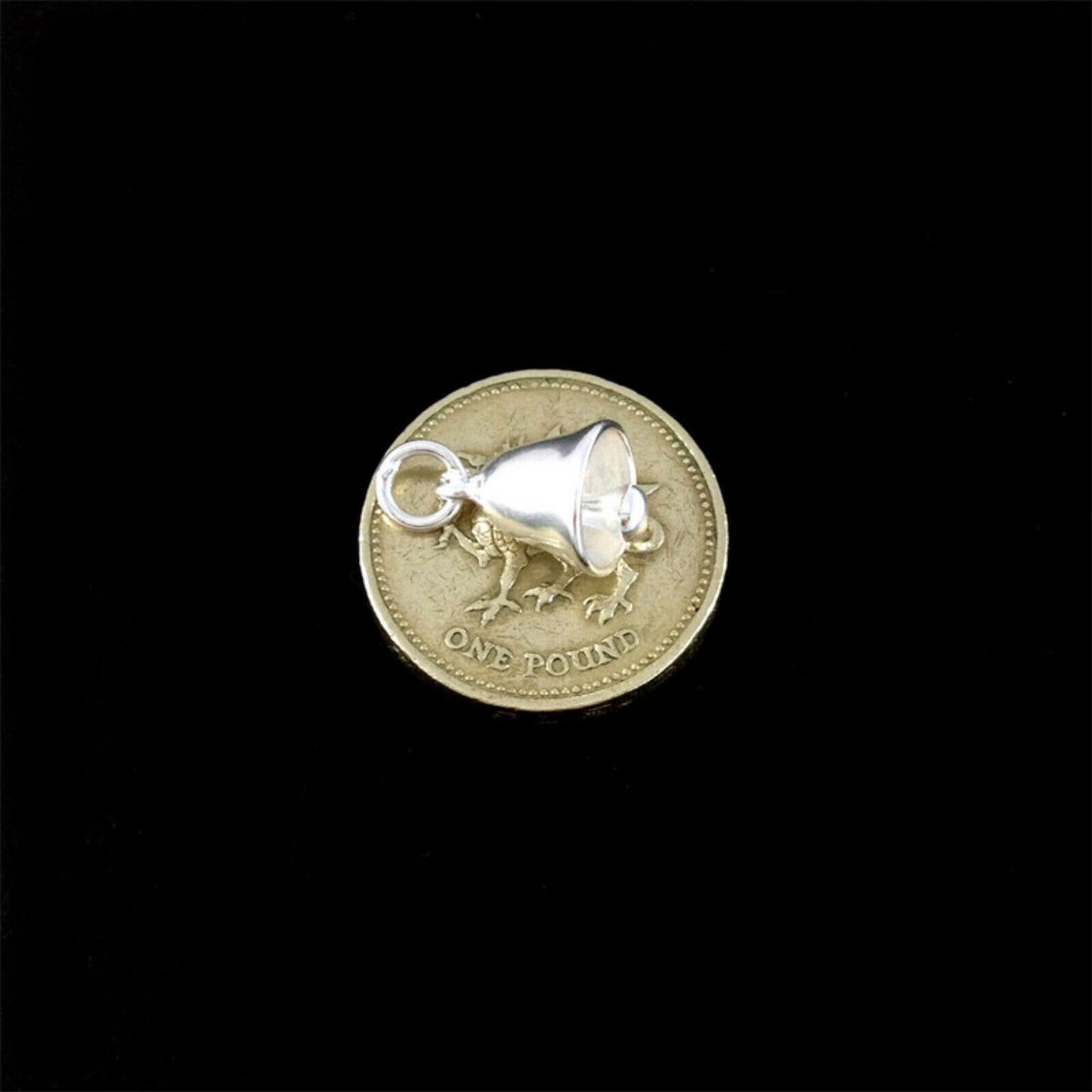 Sterling Silver 3D Jingle Bell Hollow & Solid Bell Pendant Charm