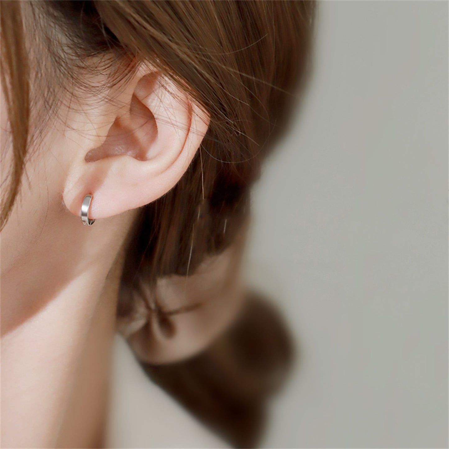 925 Sterling Silver Huggie Hoop Earrings with 1.7mm Thin Band and 6.5mm Diameter