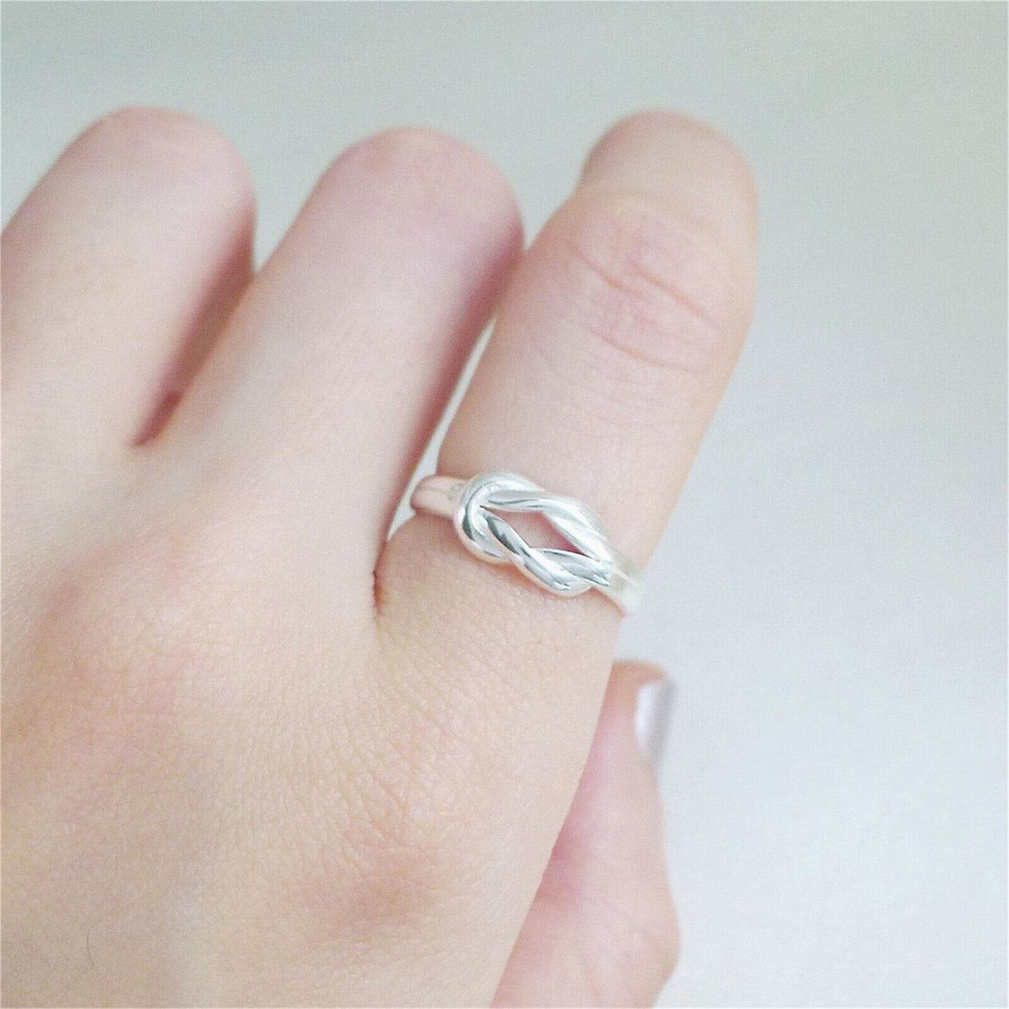 Sterling Silver Double Reef Knot Sailor Knot Friendship Love Ring - sugarkittenlondon