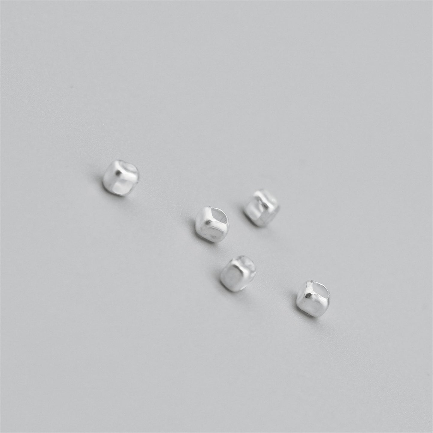 925 Sterling Silver 3mm Cube Charm pendant Beads , for Bracelets, Necklaces, and More