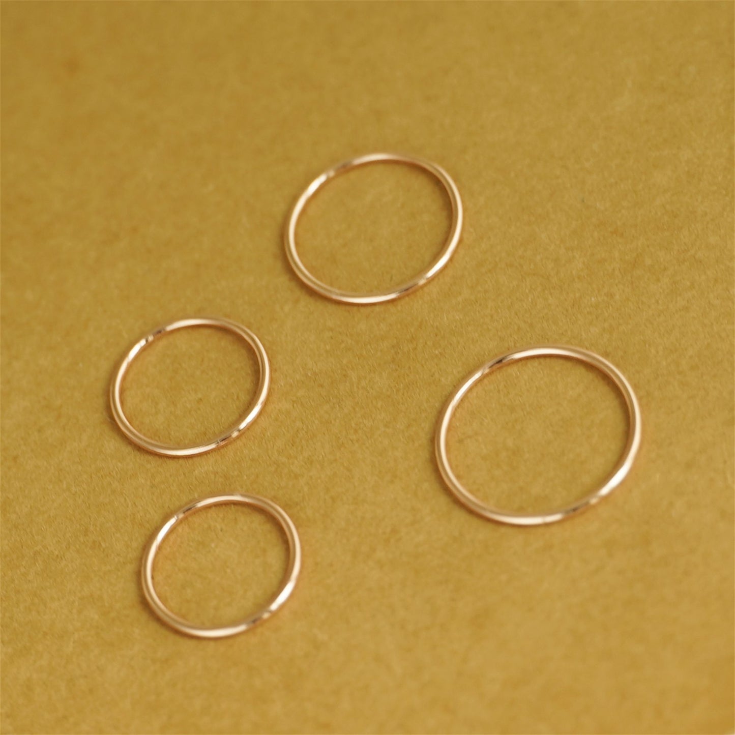 1.2mm Rose Gold on Sterling Silver Skinny Round Band Stacking Ring F - R - sugarkittenlondon